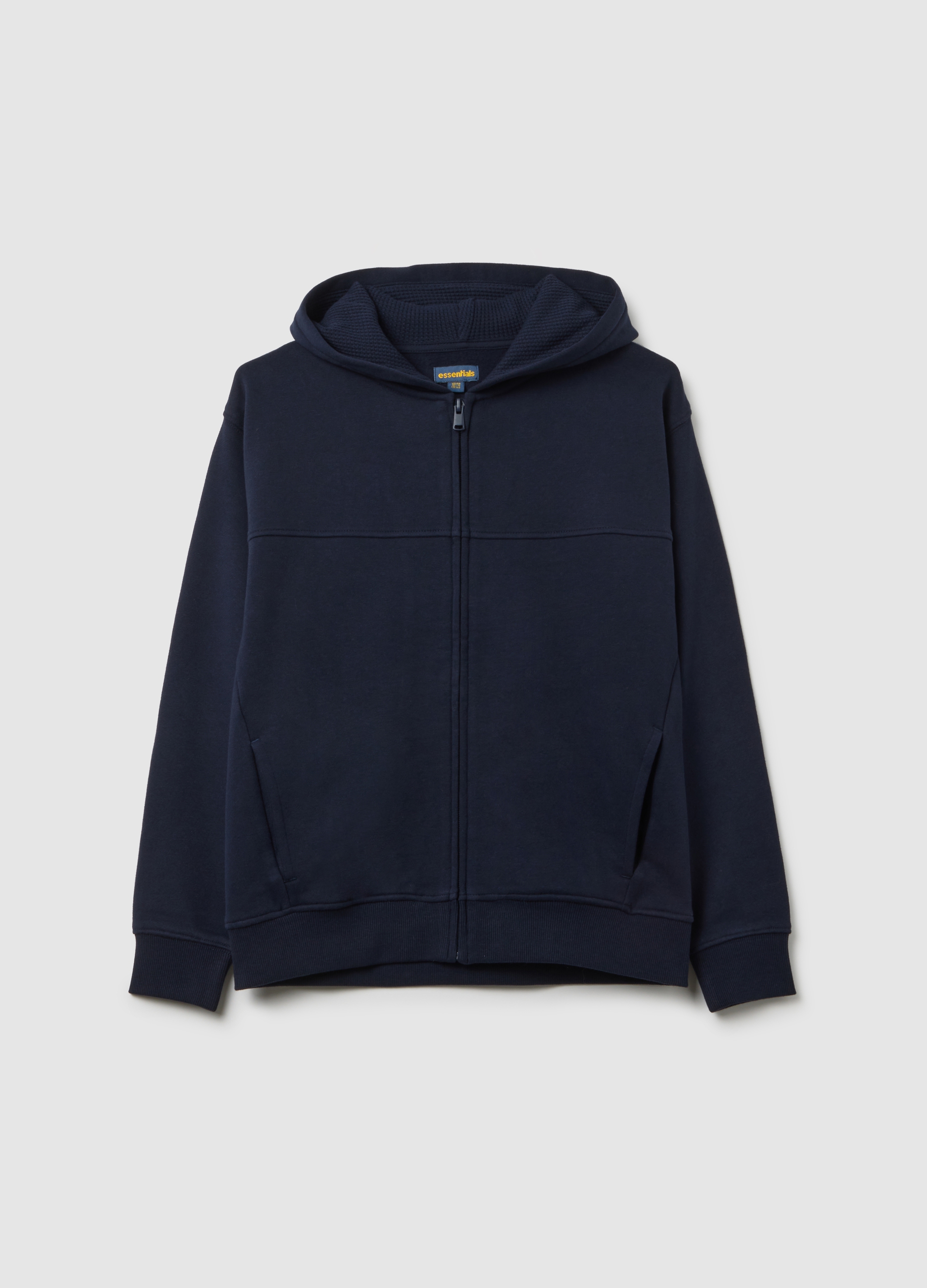 OVS KIDS, Felpa Blu Da Ragazzo Con Cappuccio In Puro Cotone Regular Fit, Niño, Azul marino, Talla: 12-13