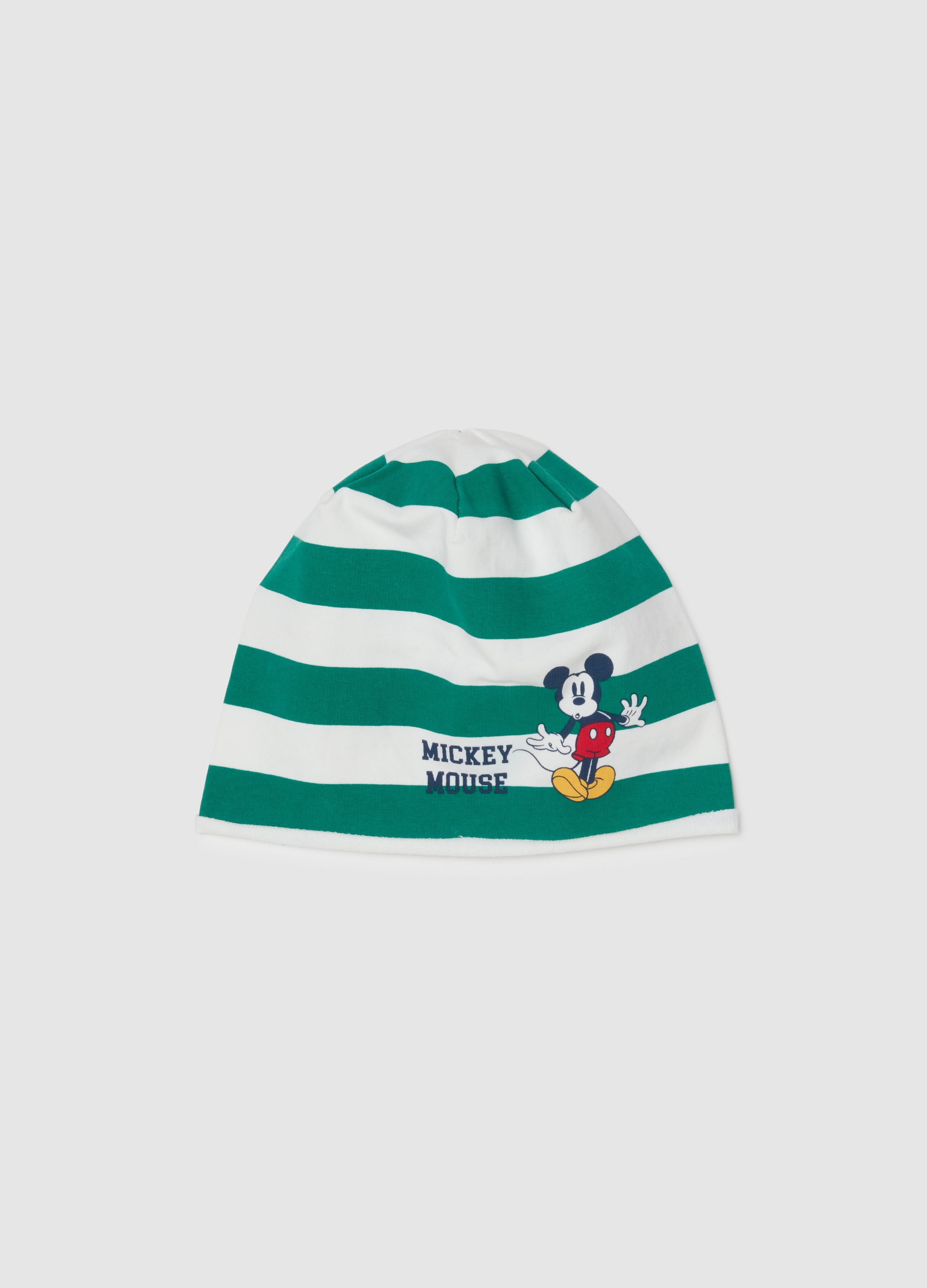 FAGOTTINO, Gorro De Algodón Elástico De Rayas Multicolor Para Niño Con Estampado, Niño, Green/White, Talla: 42-44