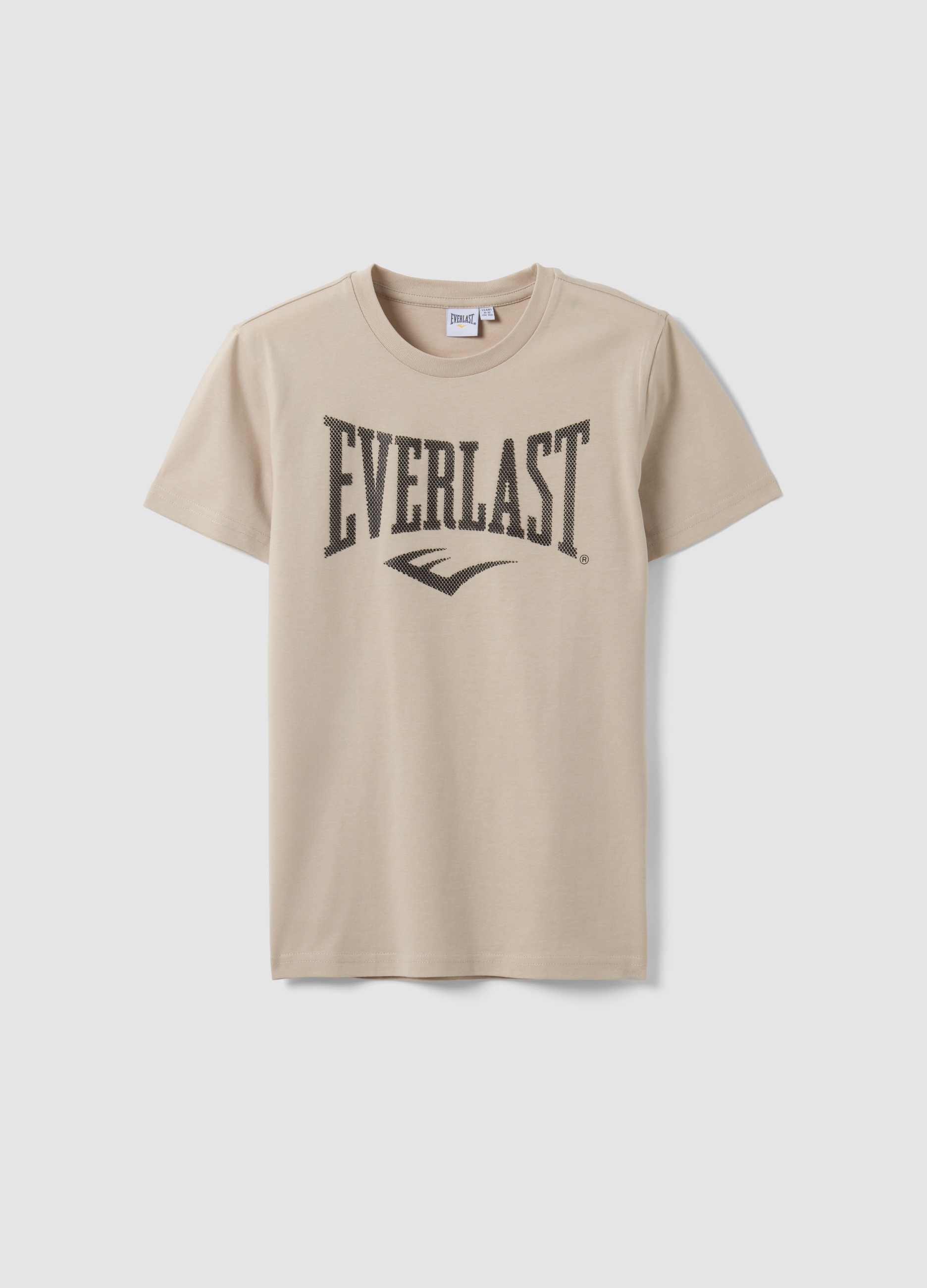 EVERLAST, T-shirt Beige In Puro Cotone Con Stampa Frontale Regular Fit Per Ragazzo, Unisex, Beige, Taglia: 12-13