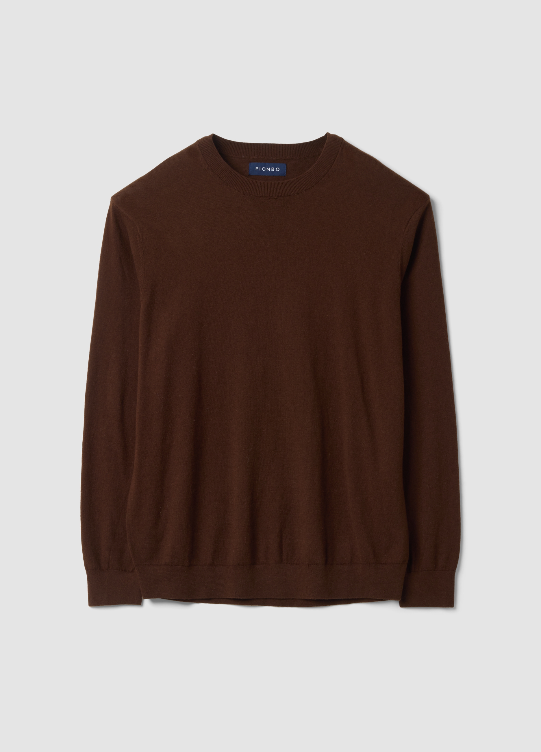 Piombo Contemporary, Maglia Marrone Girocollo In Misto Cotone E Cashmere Regular Fit, Uomo, Marrone, Taglia: XL