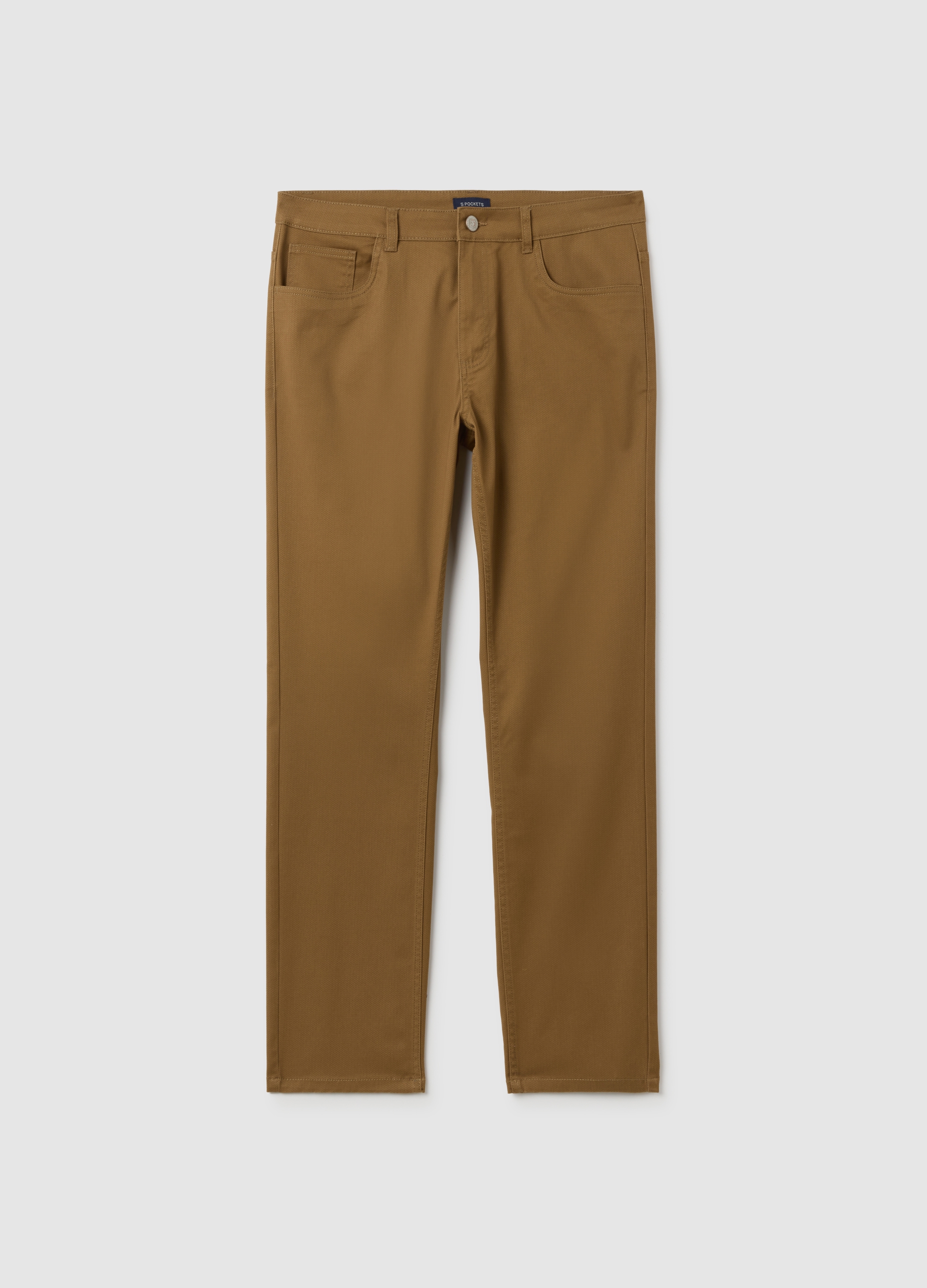 Pantaloni Marroni Con Cinque Tasche, Hombre, Marrón oscuro, Talla: 50