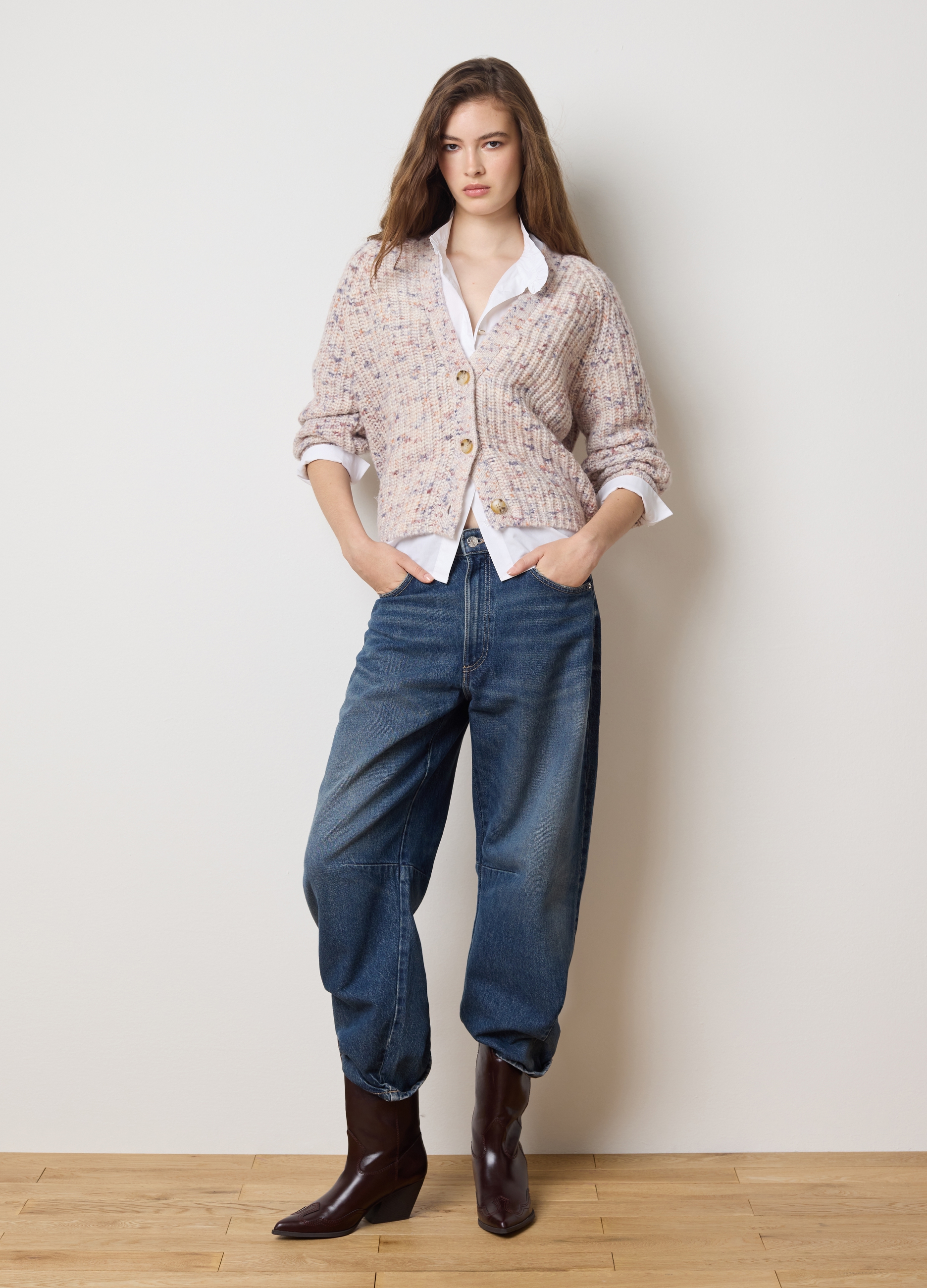 LES COPAINS, Cardigan Multicolor Con Bottoni, Donna, Multicolor, Taglia: XS