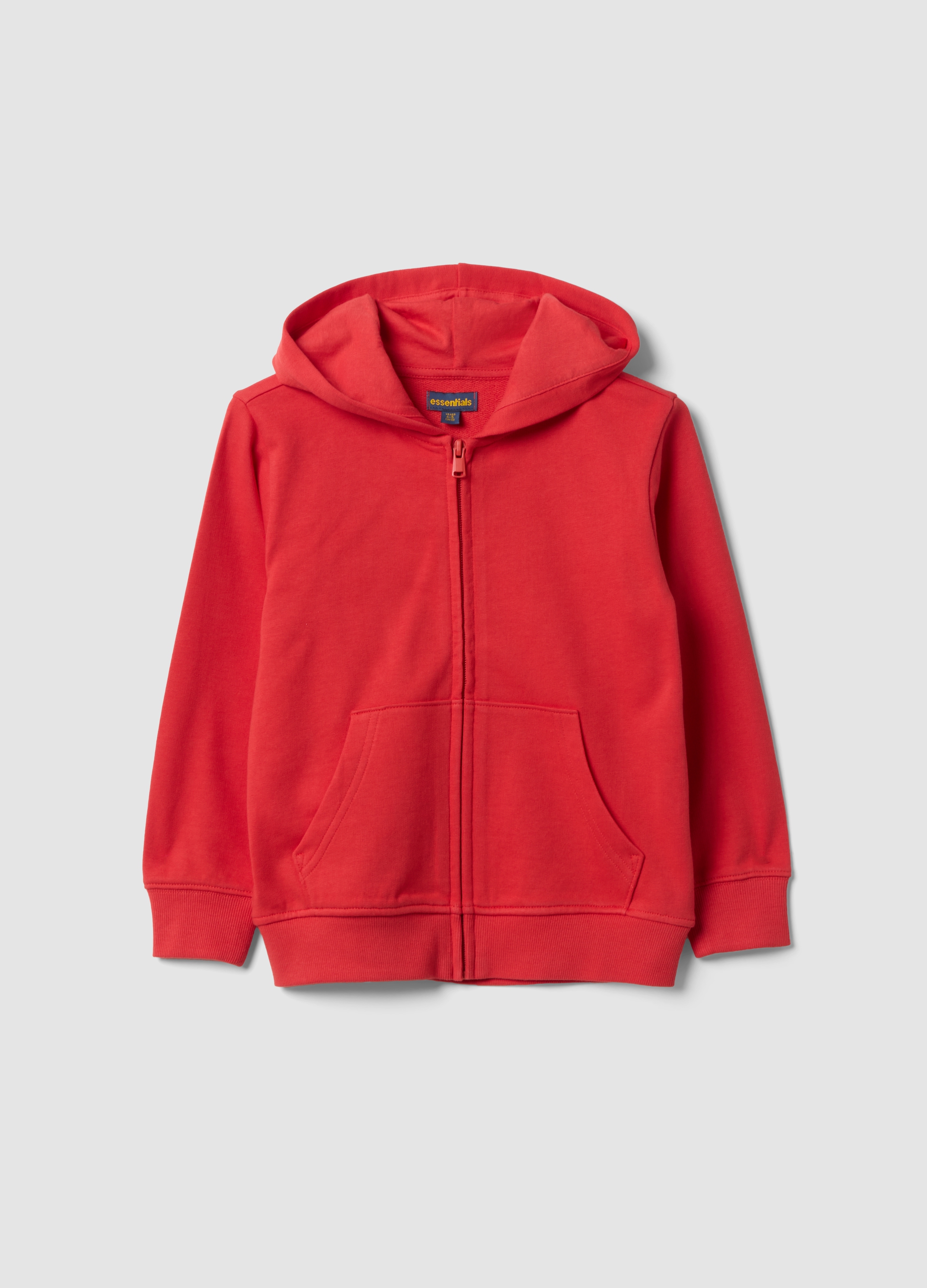 OVS KIDS, Felpa Rossa Con Cappuccio In Puro Cotone Organico Per Bambino Regular Fit, Rosso, Taglia: 9-10