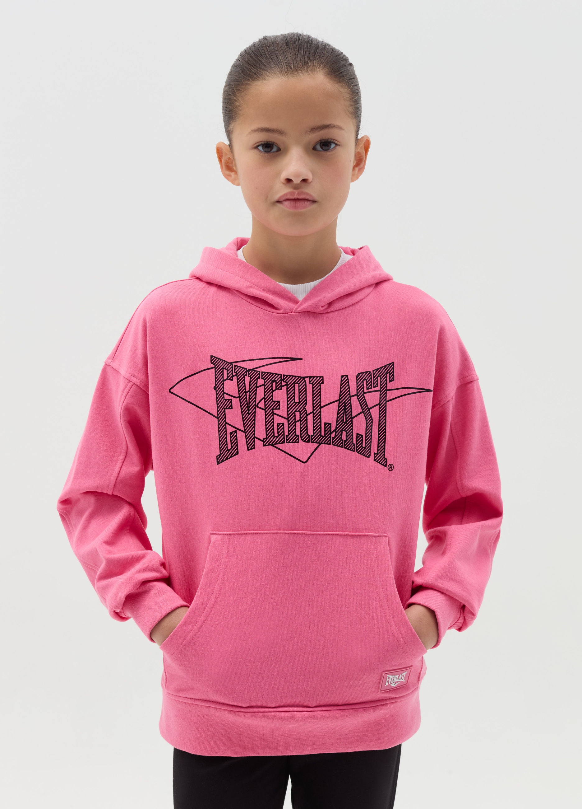 EVERLAST, Felpa Con Cappuccio E Stampa Logo, Bambina, Rosa, Taglia: 11-12