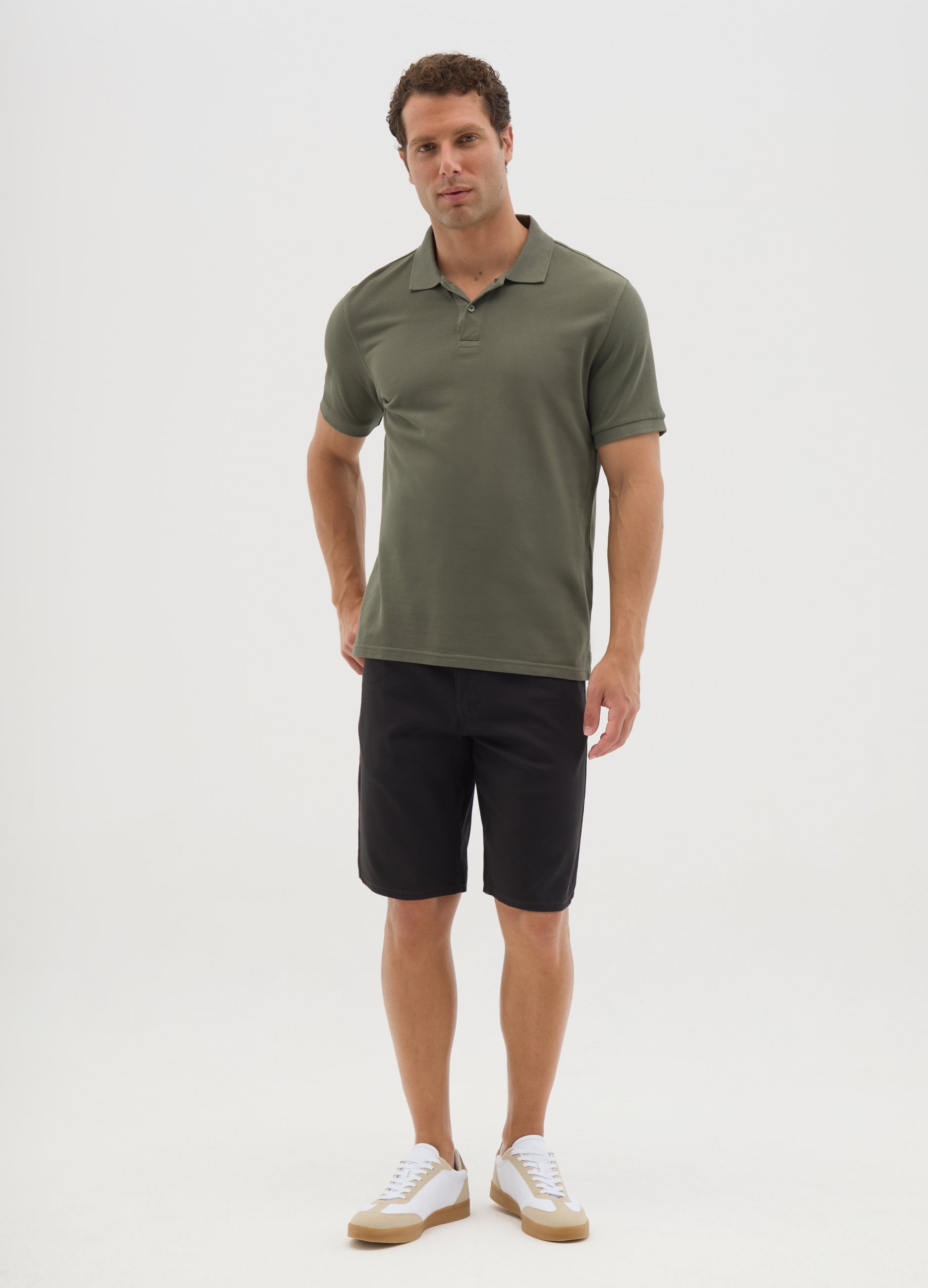 OVS, Schwarze Herren-shorts Aus Elastischer Baumwolle Mit Regulärer Passform, Mann, Gunmetal, Größe: 46