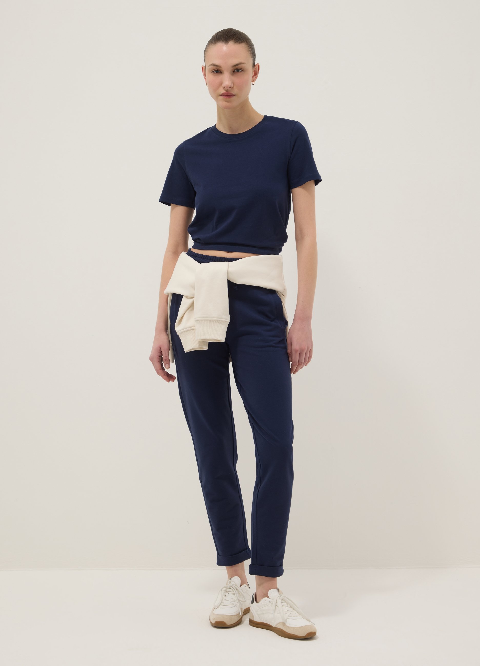 OVS, Pantaloni Jogger In Puro Cotone Nero Regular Fit, Donna, Nero, Taglia: S