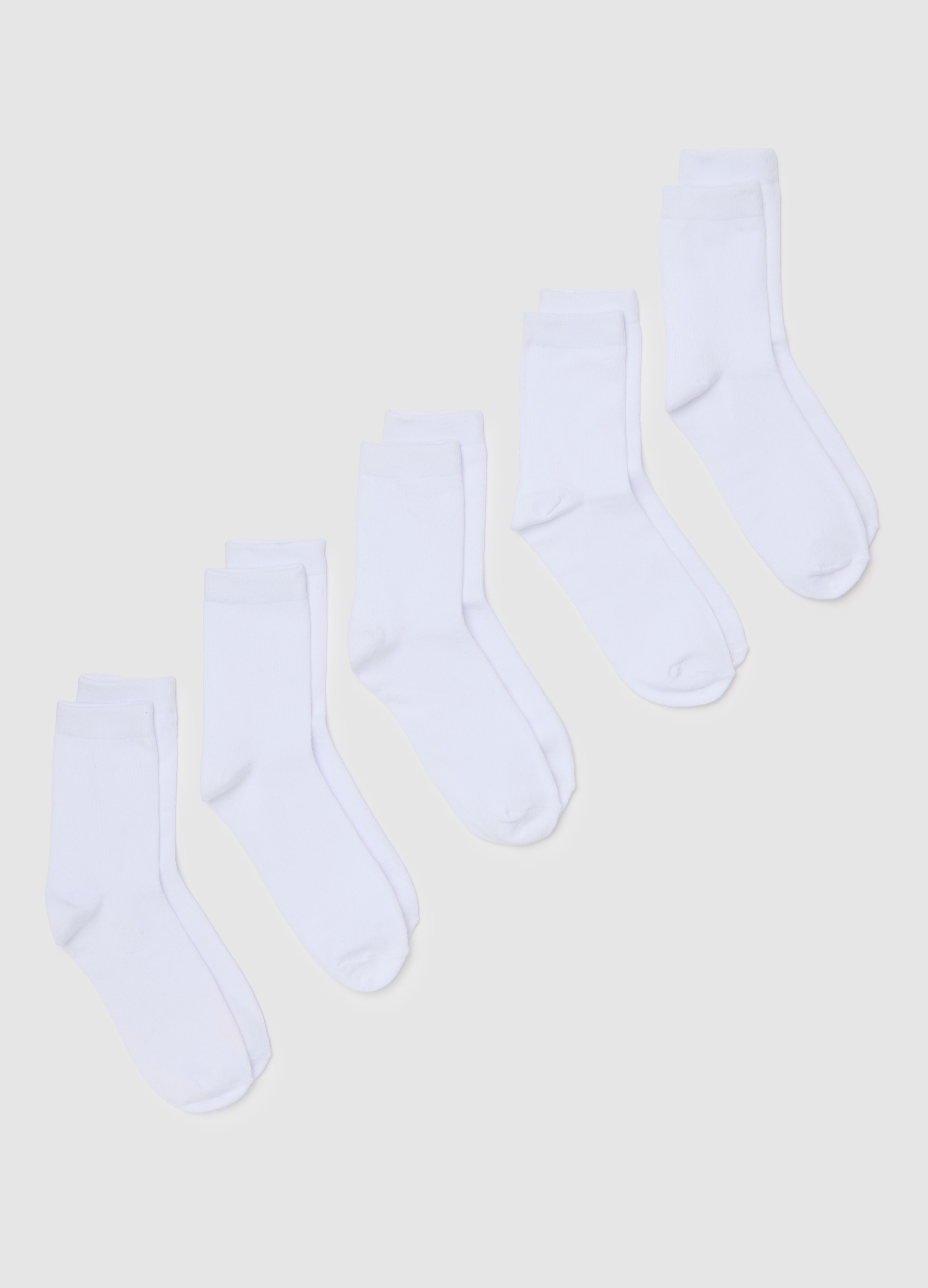 OVS, Multipack Di Cinque Calze Midi In Cotone Bio, Donna, Nero, Taglia: 39-41