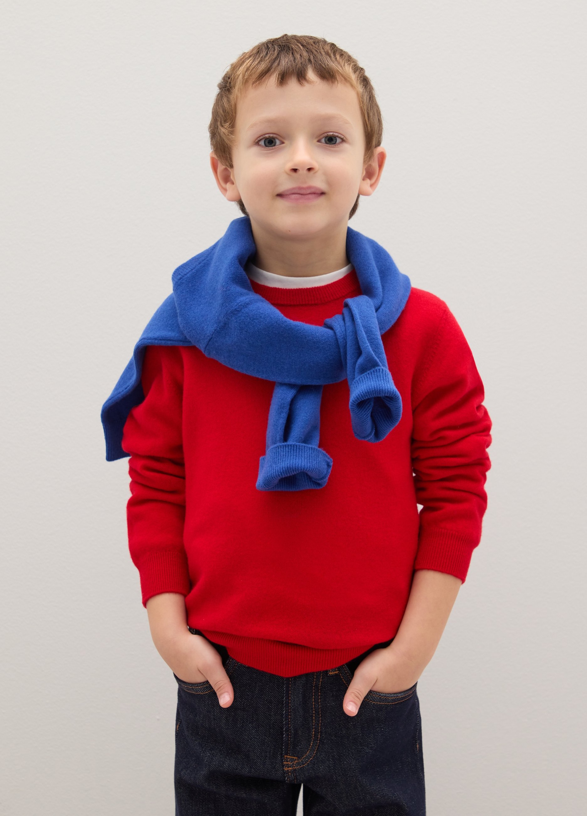 PIOMBO KIDS, Maglione Da Bambino In Pura Lana Blu Regular Fit, Blu, Taglia: 4