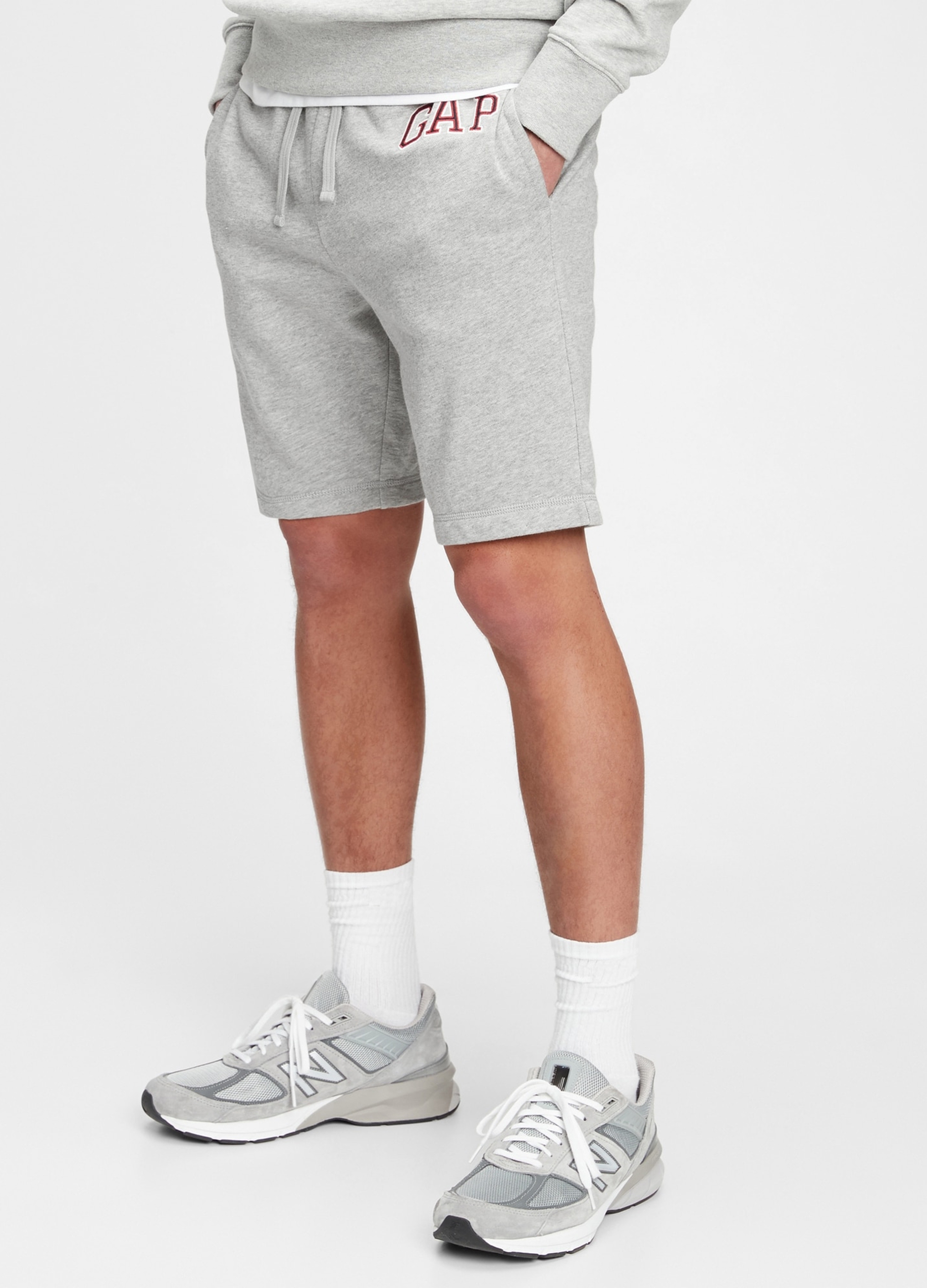 GAP, Bermuda Jogger In Felpa Con Ricamo Logo, Uomo, Grigio, Taglia: S