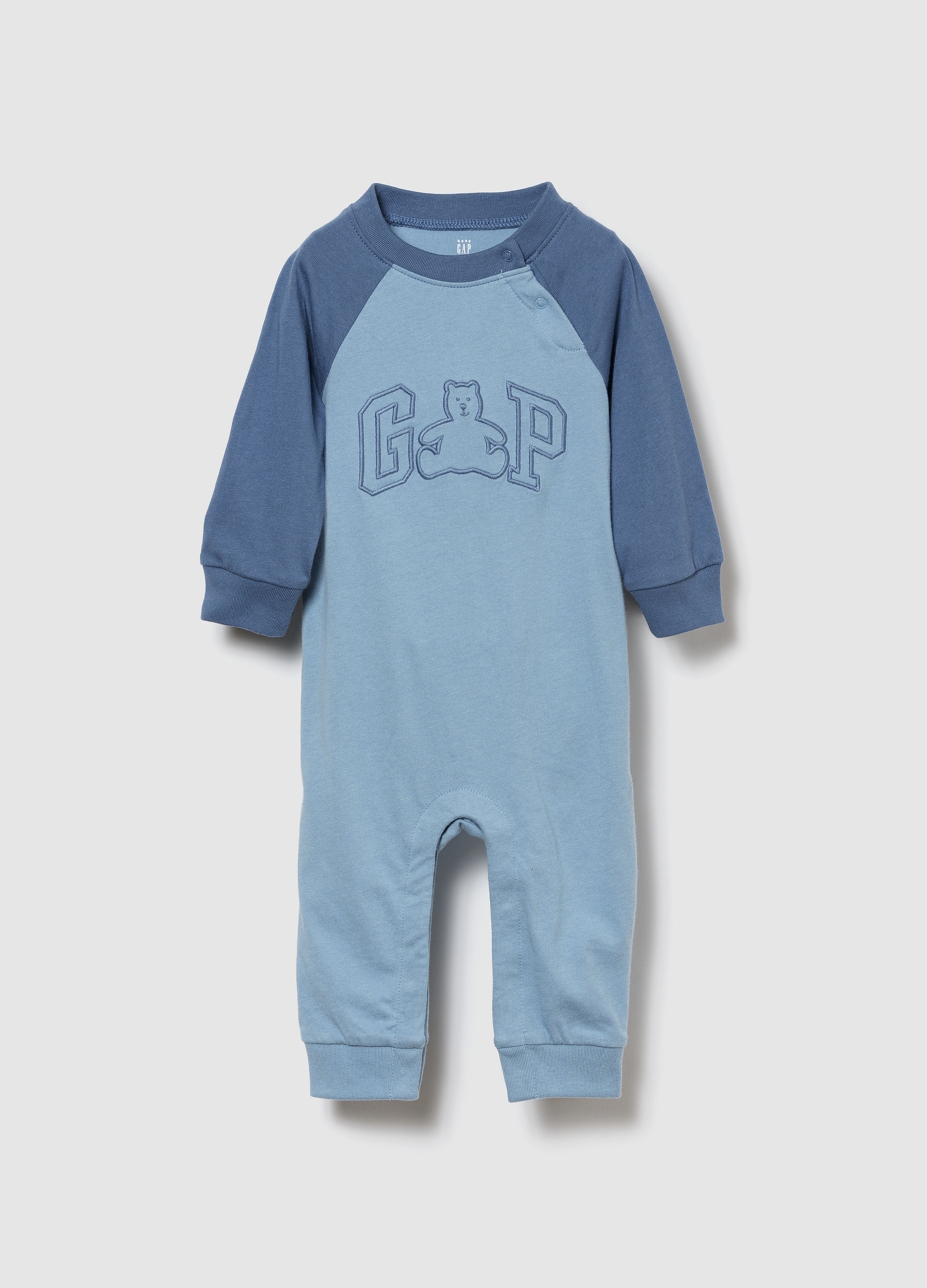 GAP KIDS, Tutina In Cotone Con Logo, Neonato, Azzurro, Taglia: 0-3M/46-58