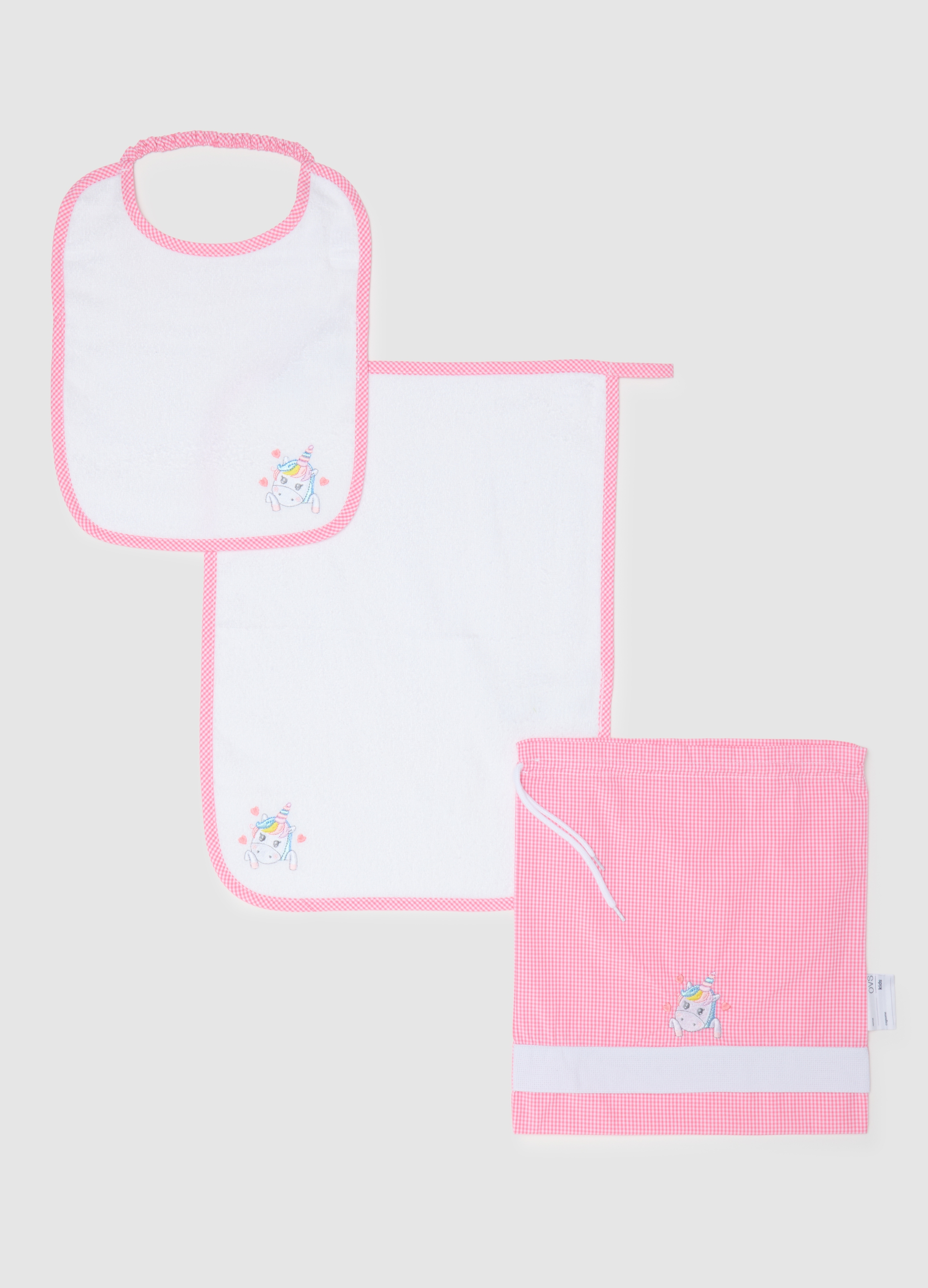 OVS KIDS, Set Bavaglino E Asciugamano Da Bambina Multicolor, Multicolor, Taglia: ONE SIZE