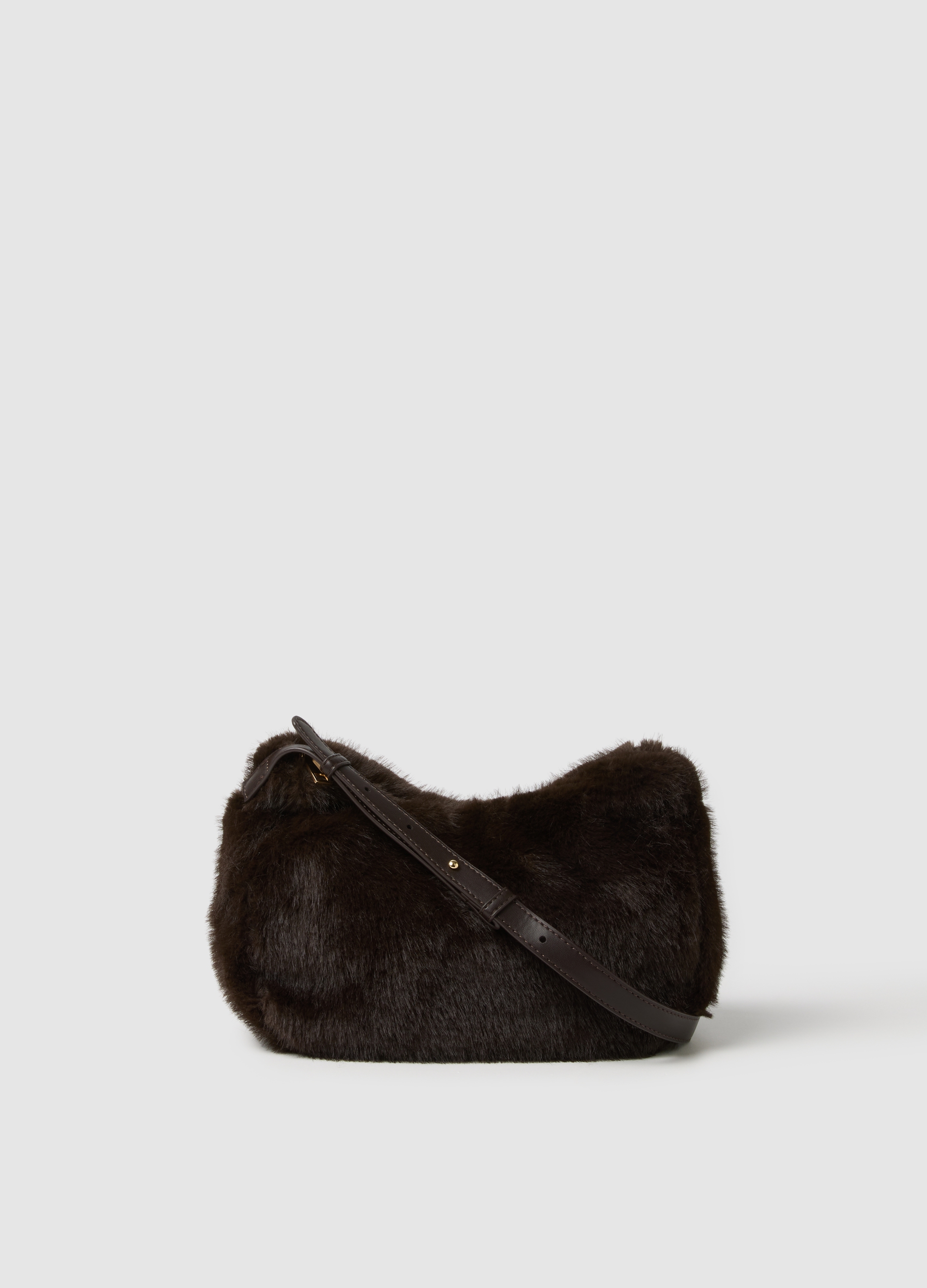 Bolso Bandolera Marrón Con Cremallera, Mujer, Marrón oscuro, Talla: FASUL