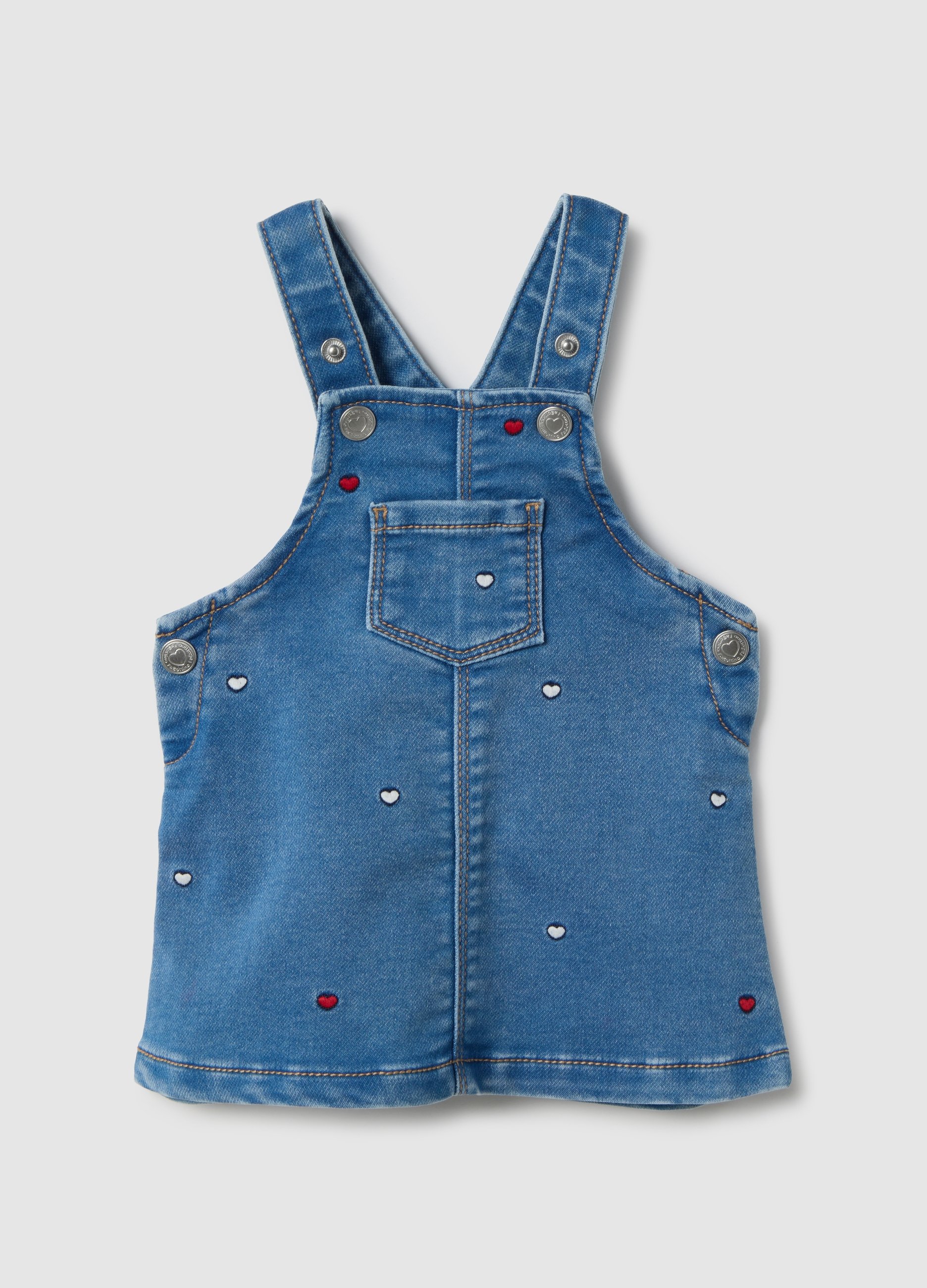 FAGOTTINO, Falda Peto Azul De Mezcla De Algodón Para Bebé Niña Regular Fit Con Corazones, Bebé Niña, Azul suave, Talla: 6-9