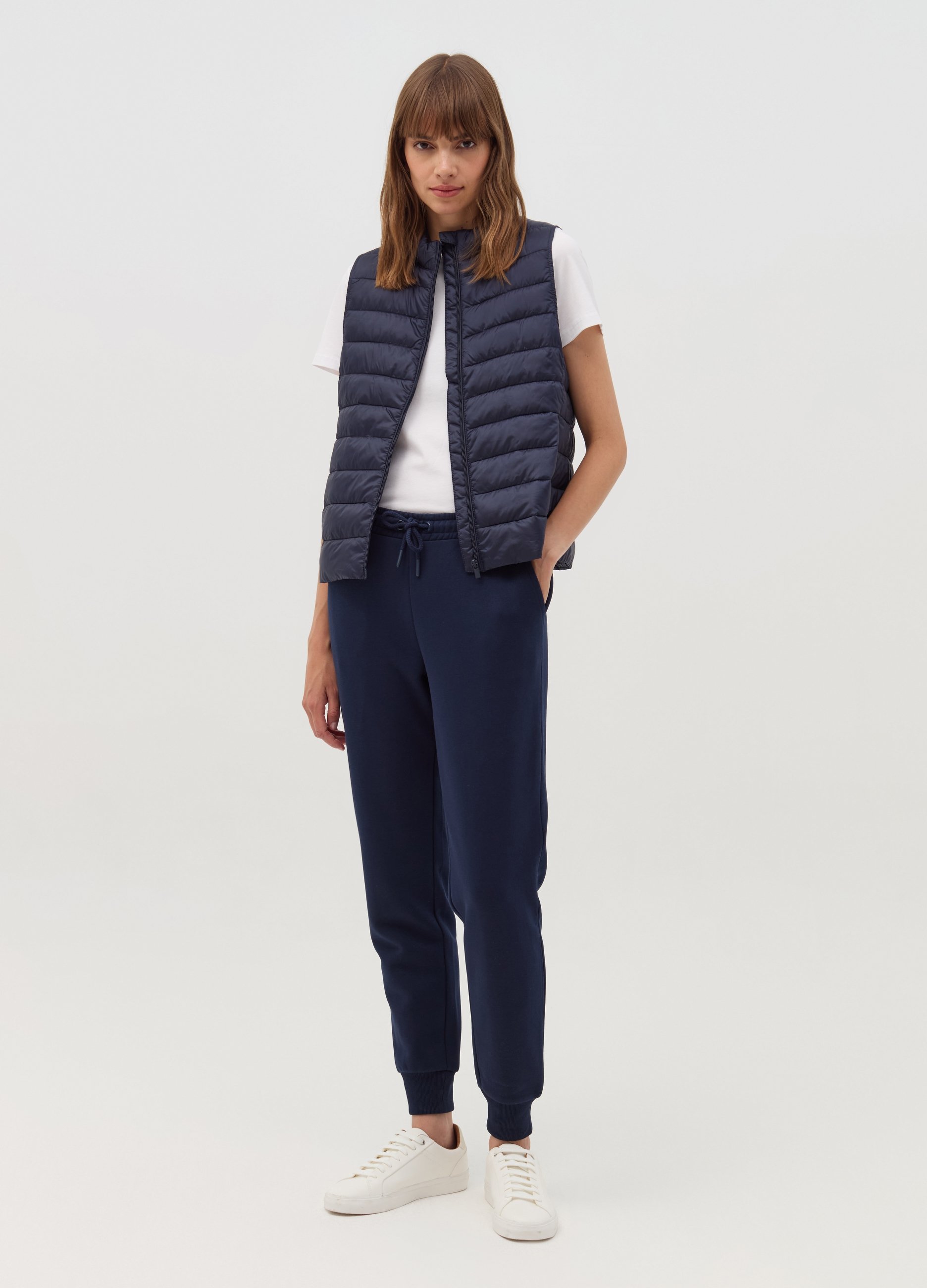 OVS, Joggers Essential In Felpa Con Coulisse, Donna, Blu, Taglia: XS