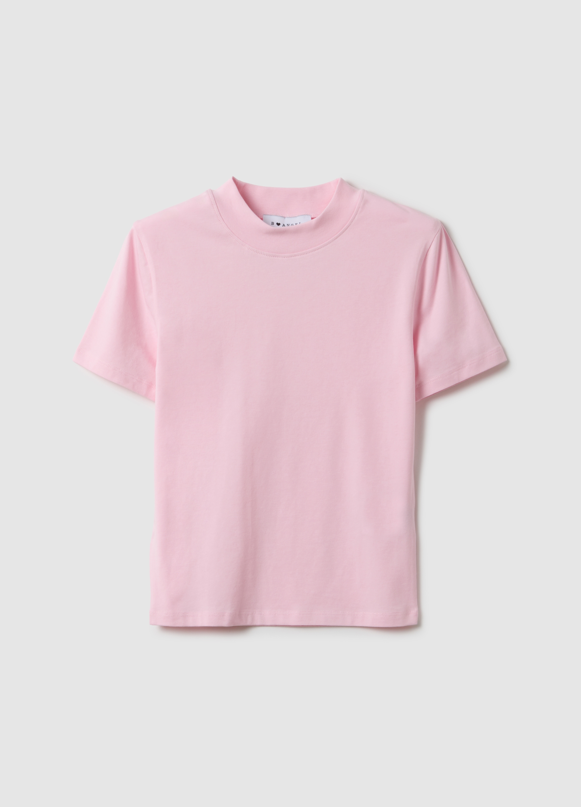 B.ANGEL, Camiseta Rosa Ajustada De Algodón Elástico, Mujer, Rosa pastel, Talla: 40