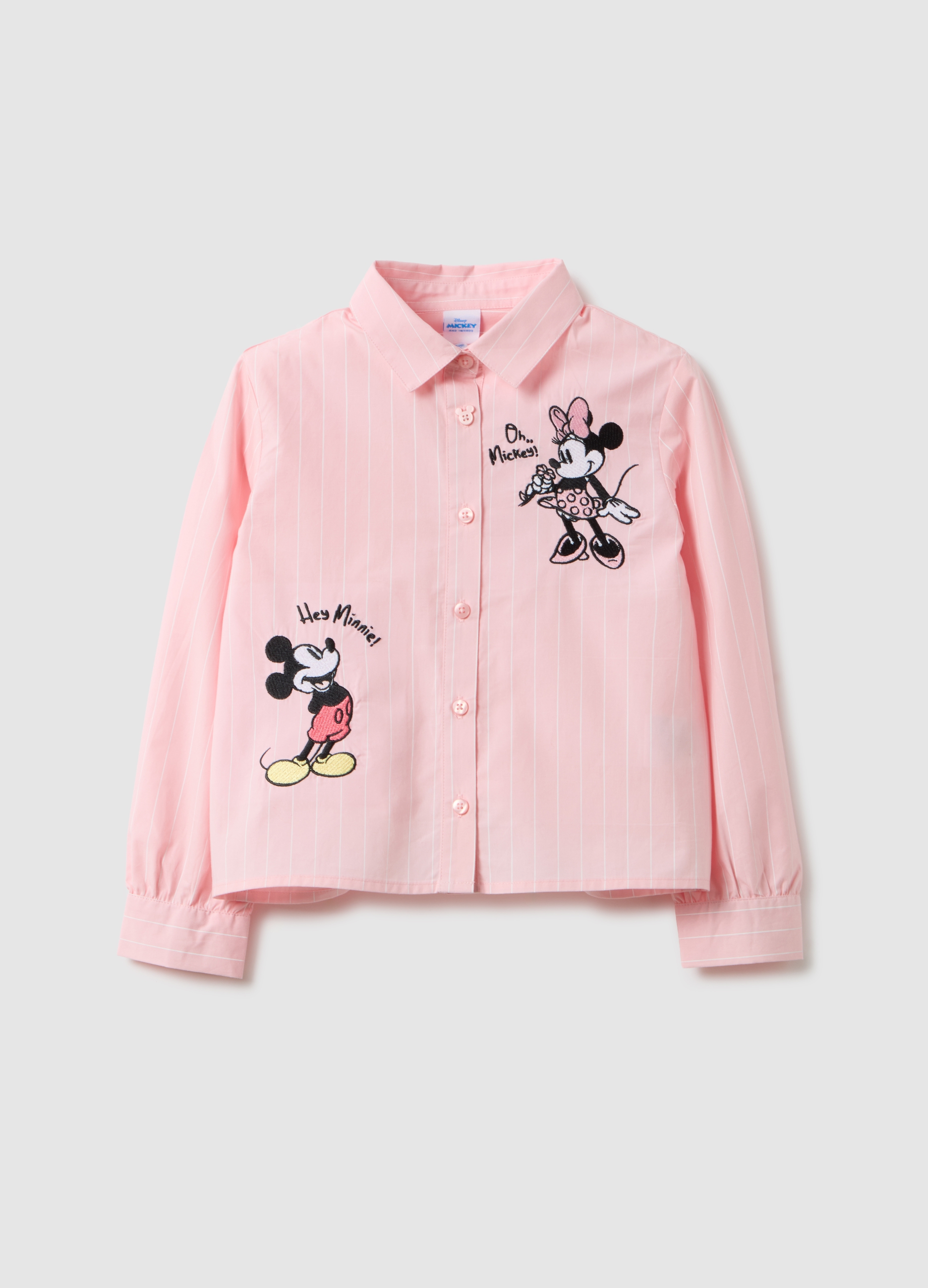 DISNEY, Camicia In Puro Cotone Rosa Da Bambina Regular Fit, Multicolor, Taglia: 3-4