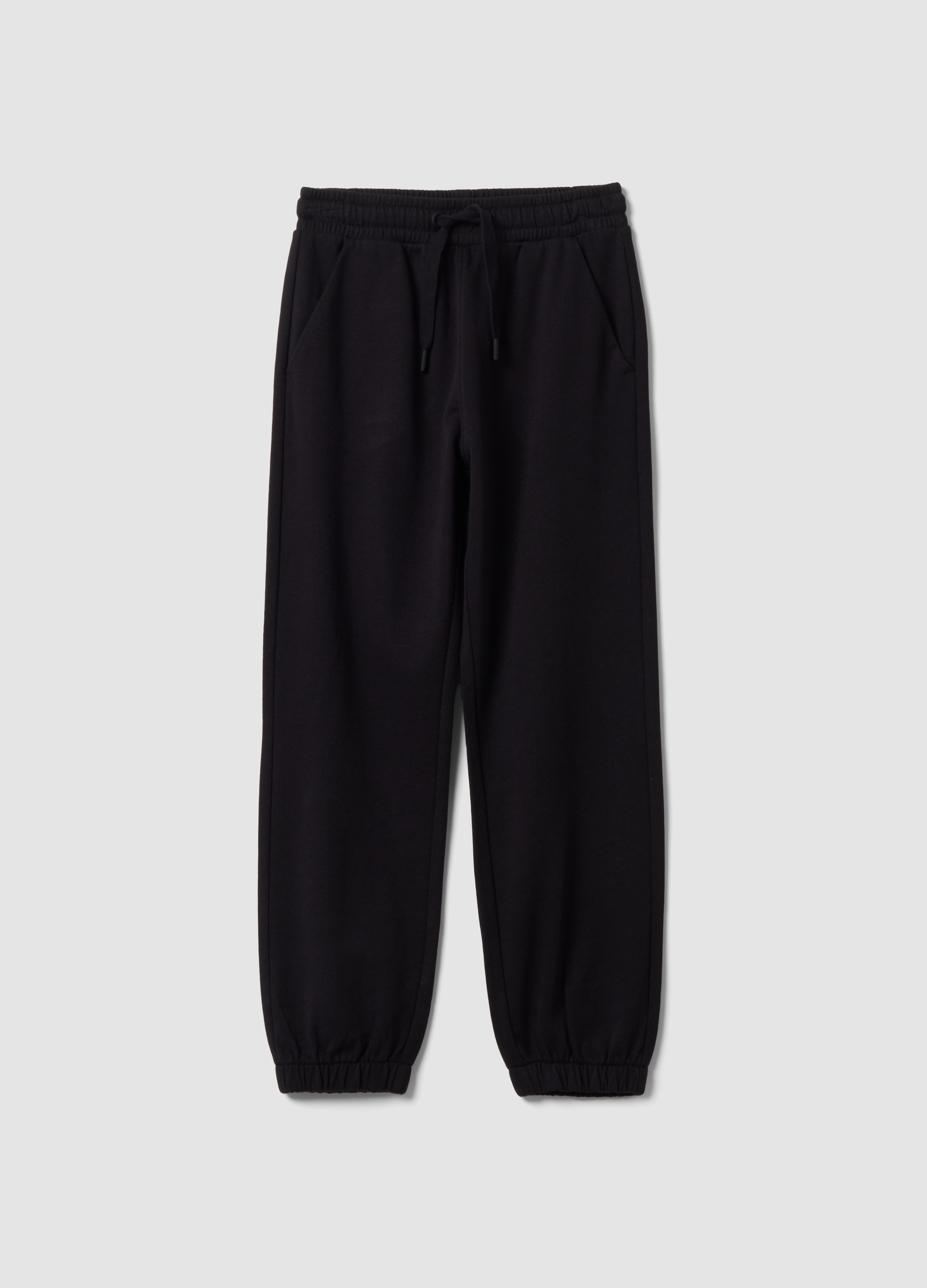 OVS KIDS, Pantaloni Jogger Neri In Cotone Organico, Bambino, Nero, Taglia: 4-5