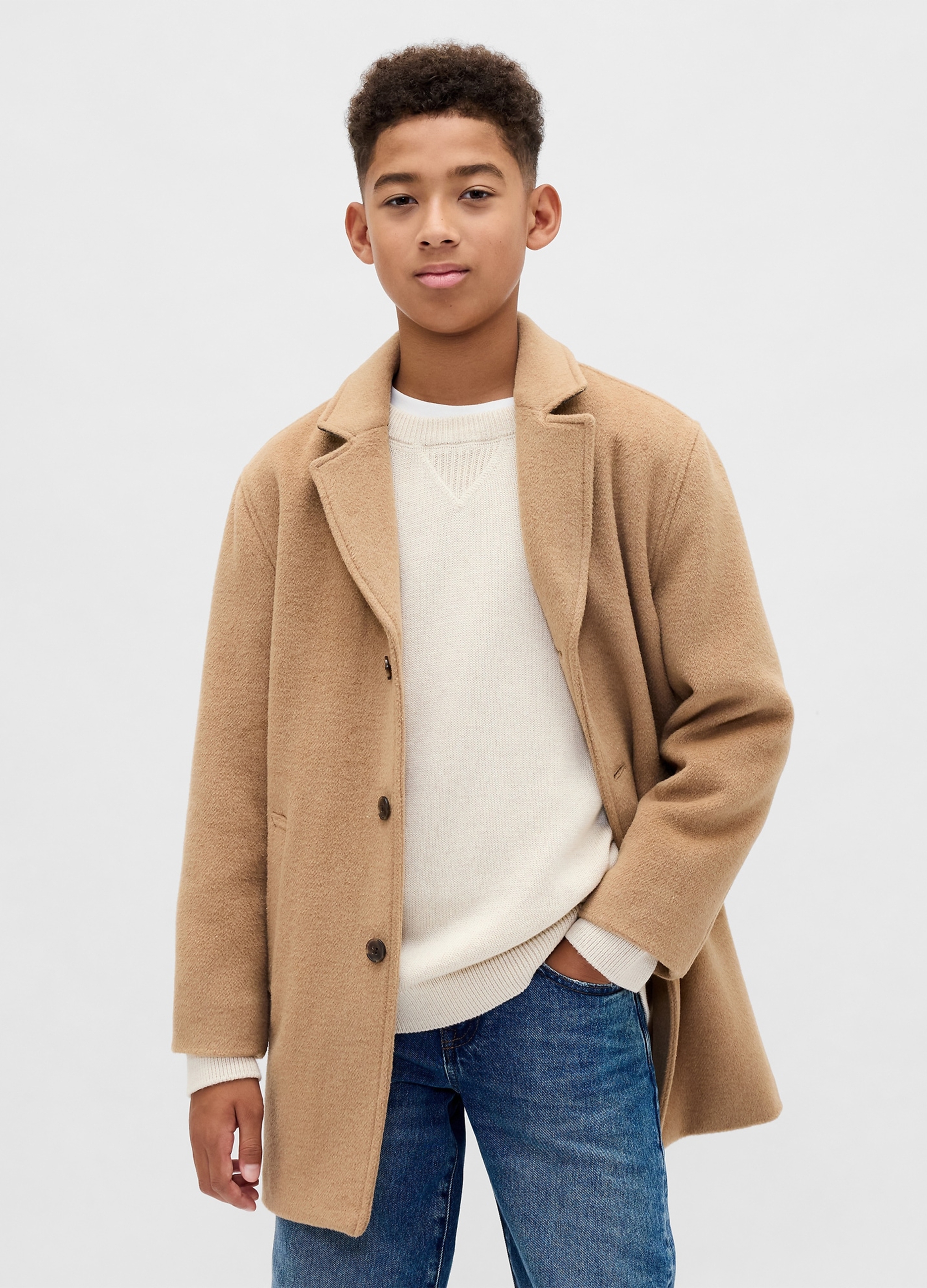 GAP KIDS, Cappotto In Misto Lana, Bambino, Beige, Taglia: M/130-137