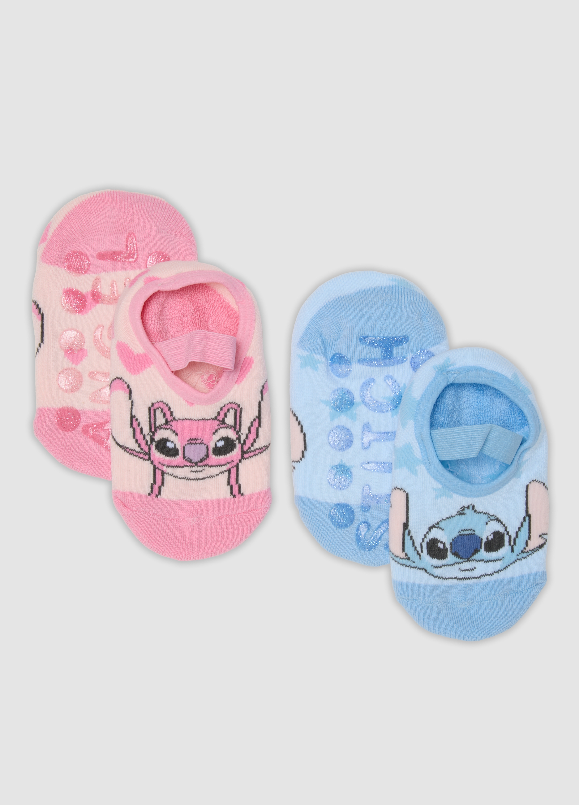 DISNEY, Bipack Calze Multicolor Con Stampa Lilo & Stitch In Cotone Organico Elasticizzato, Bambina, Multicolor, Taglia: 28/30