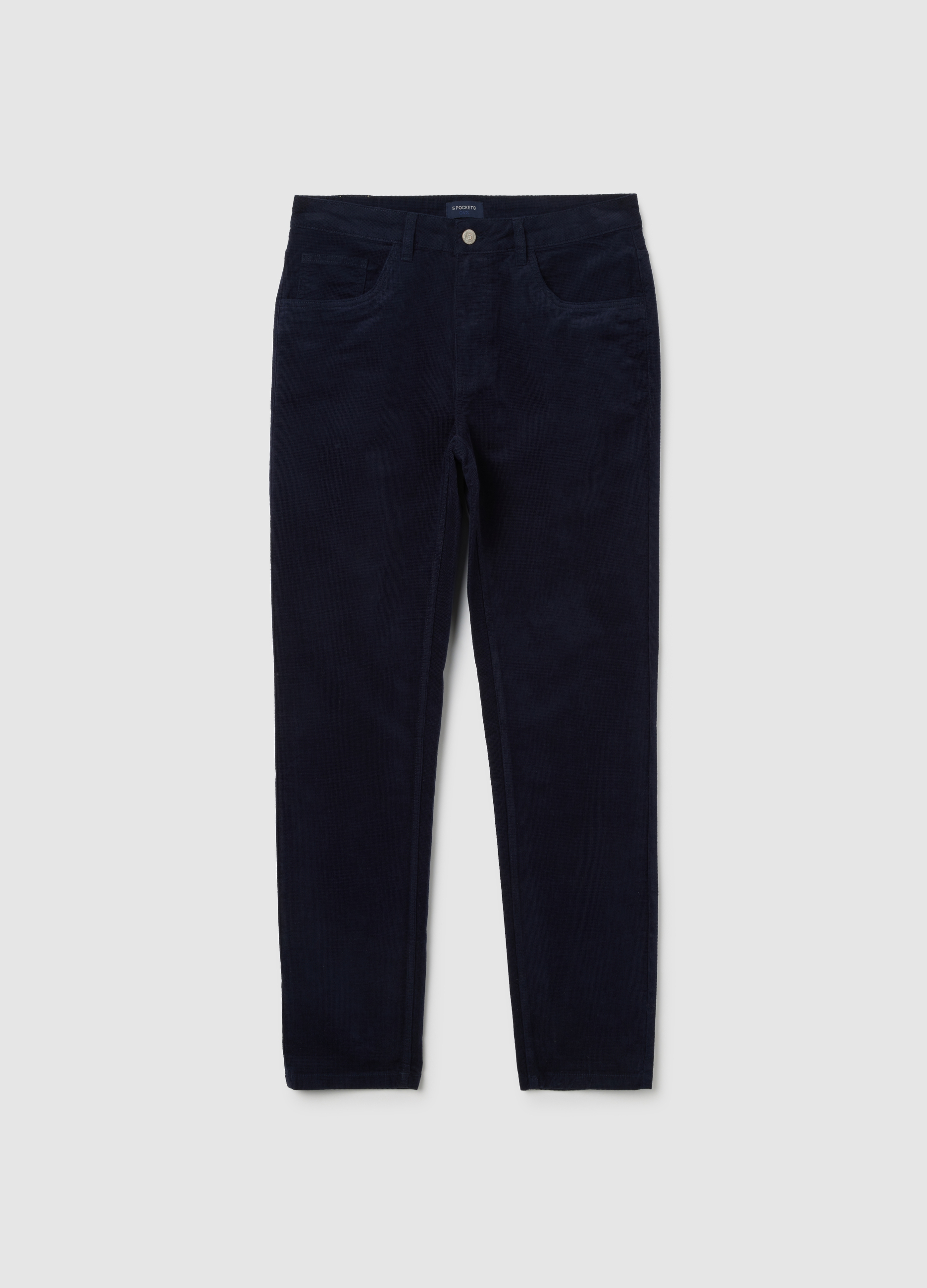 OVS, Pantalones Azul De Algodón Elástico De Corte Ajustado, Hombre, Azul oscuro, Talla: 50
