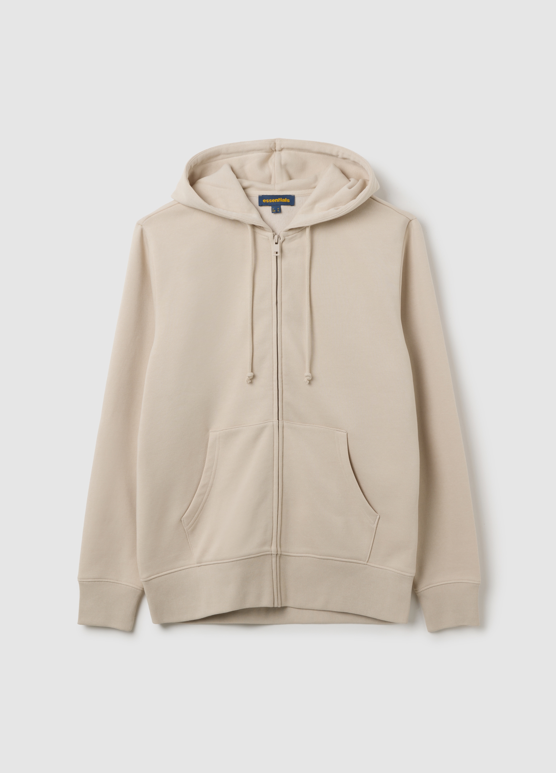 Sudadera Beige De Mezcla De Algodón, Ajuste Regular, Hombre, Beige Claro, Talla: L