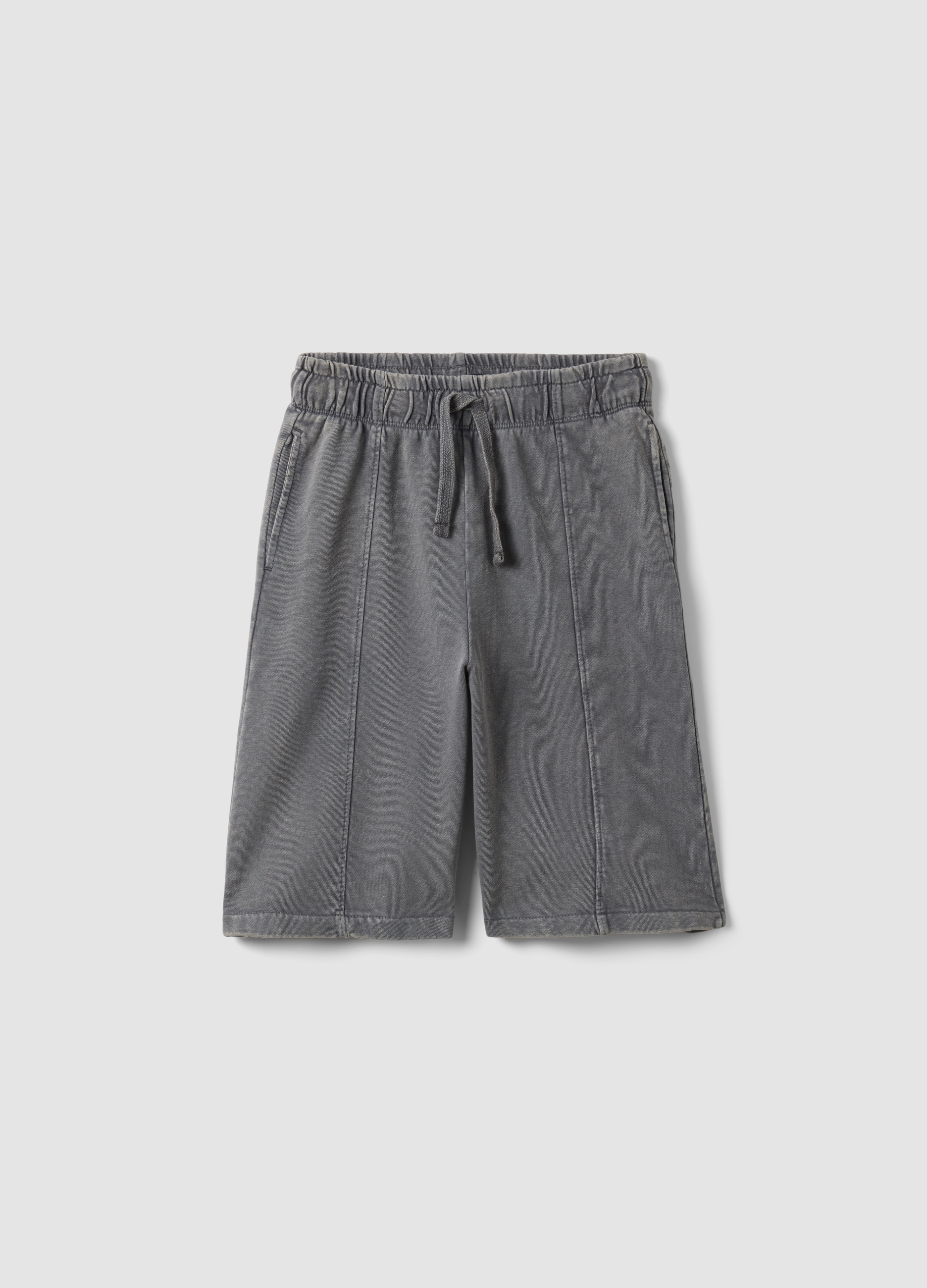 OVS KIDS, Pantalones Cortos Grises De Algodón Puro Ajuste Cómodo Para Niño, Niño, Gris jaspeado, Talla: 14-15