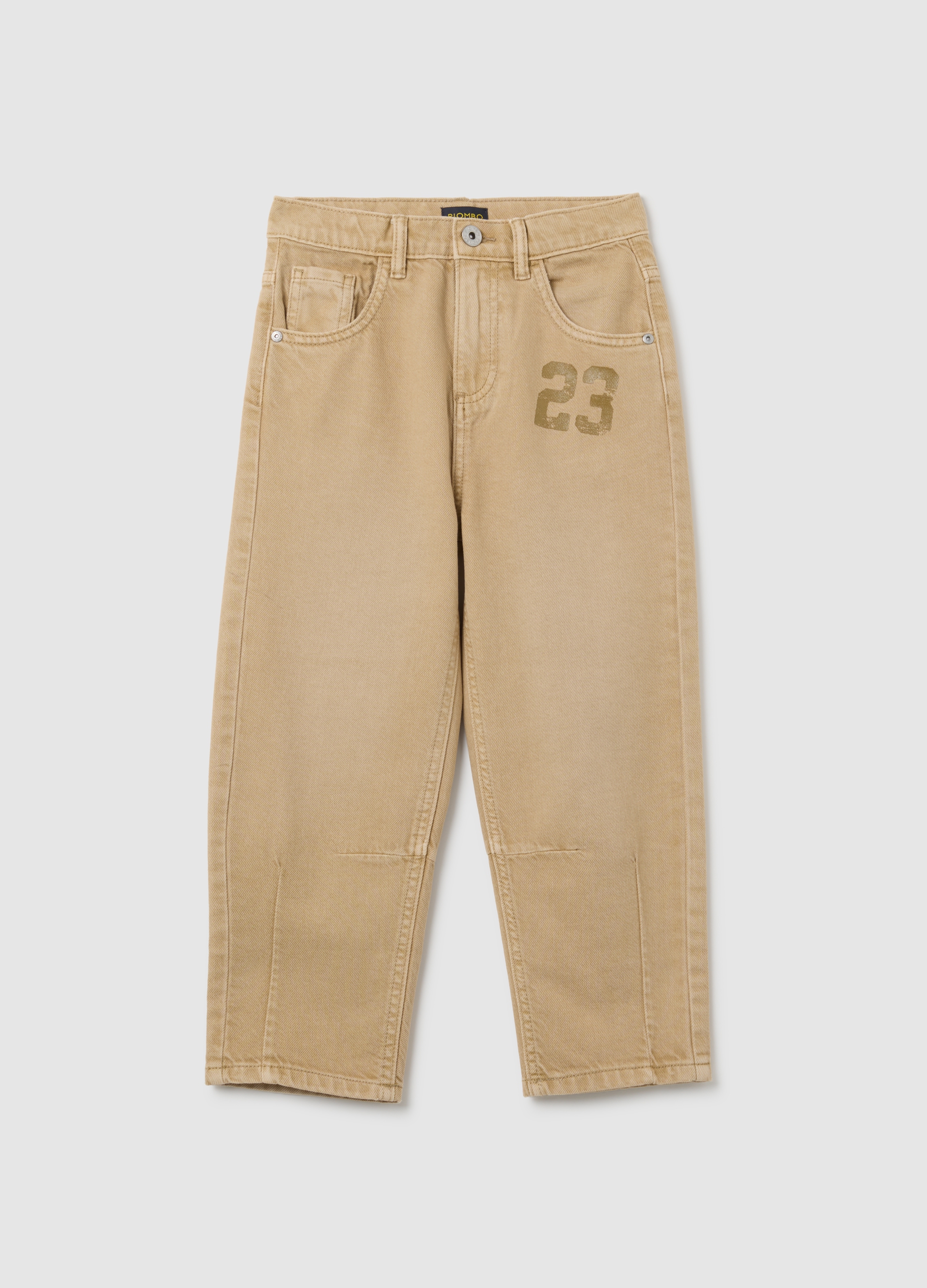 OVS, Pantaloni Da Bambino In Puro Cotone Beige Baggy, Junge, Hellbeige, Größe: 4