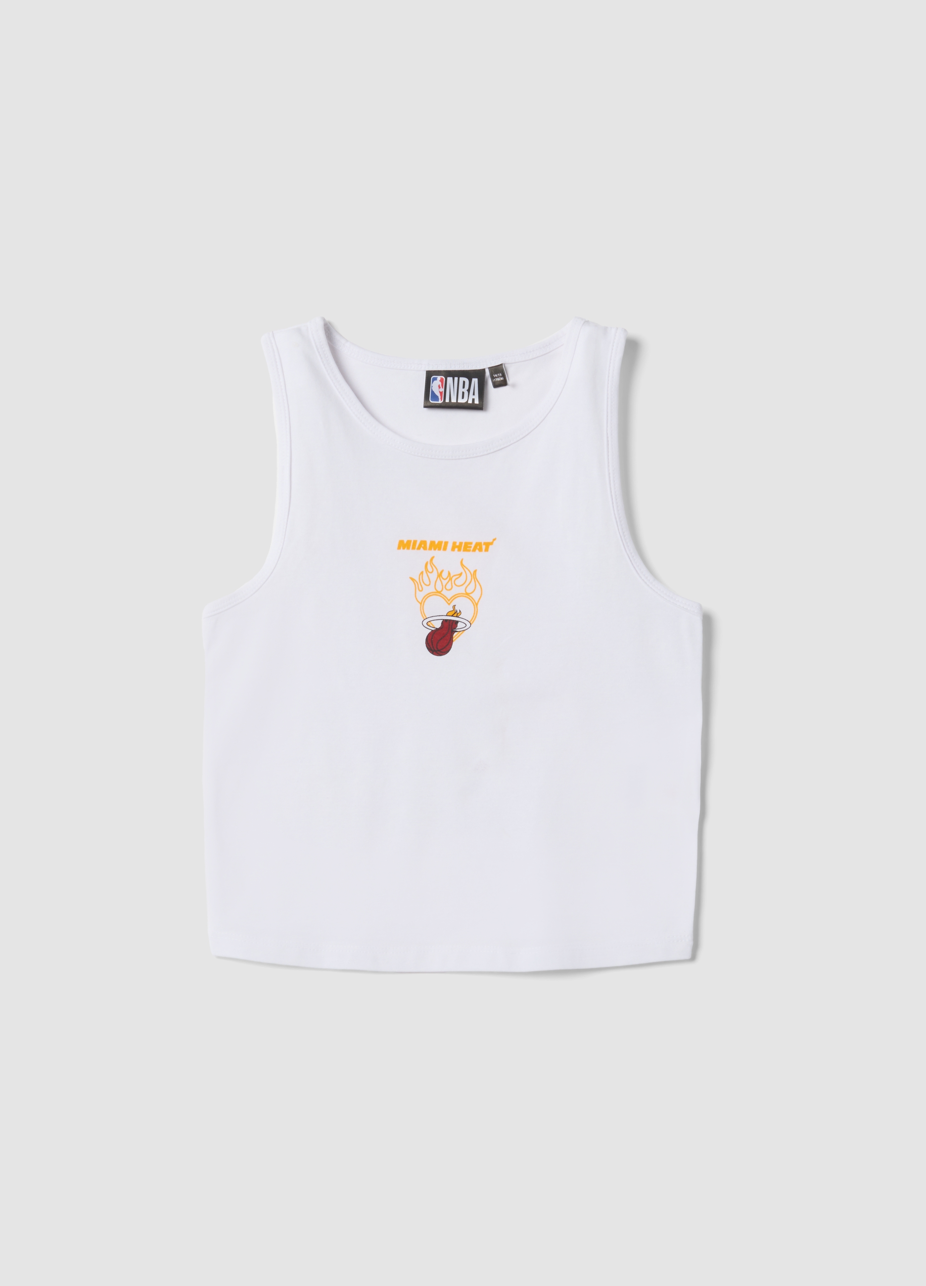 NBA, Camiseta De Tirantes Blanca De Algodón Elástico, Niña, Rosa, Talla: 11-12