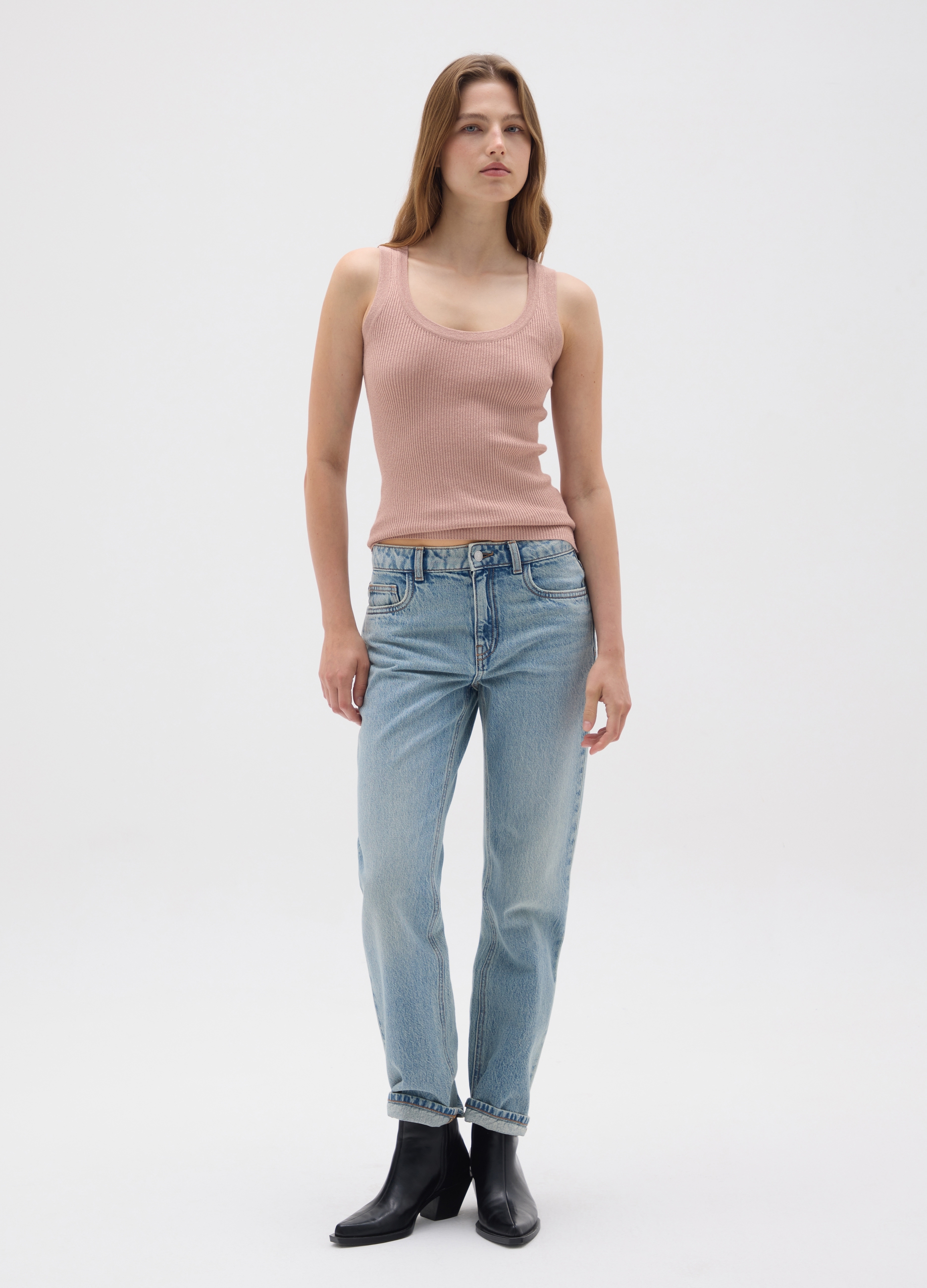 OVS, Damen-tanktop Aus Rosa Stretchstoff, Frau, Hellrosa, Größe: 34