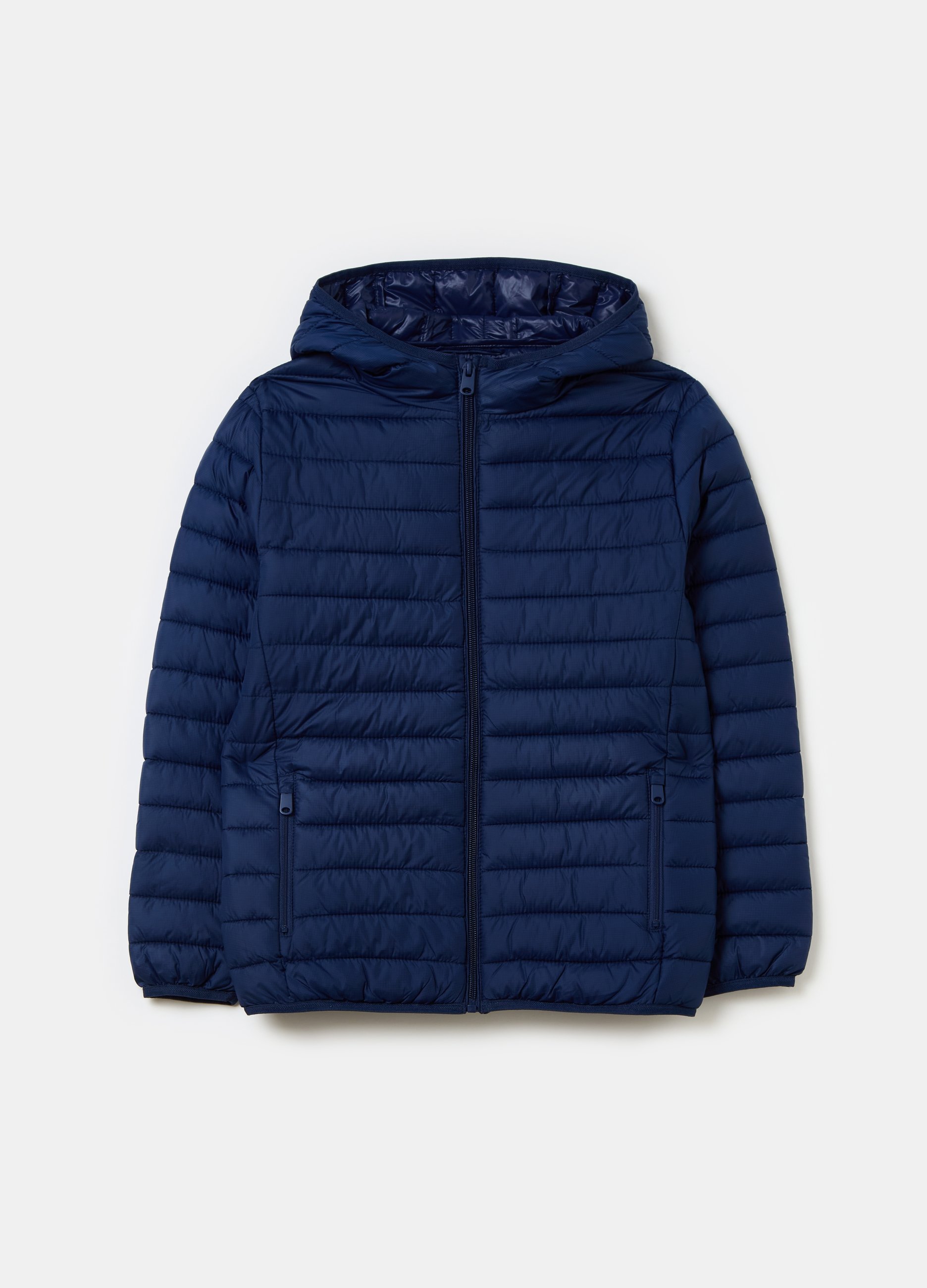 OVS, Piumino Ultralight Con Cappuccio, Bambino, Blu, Taglia: 13-14