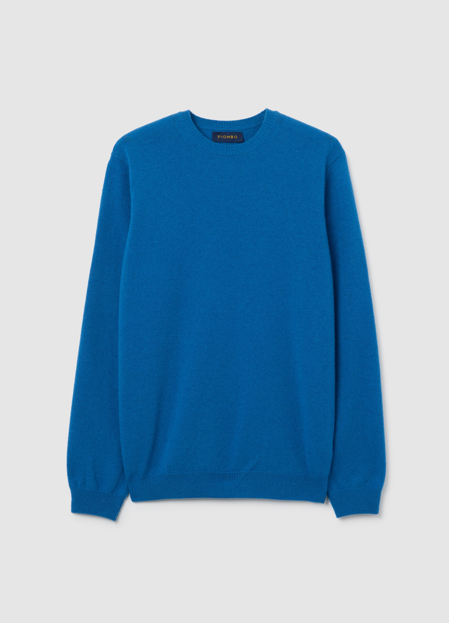 PIOMBO, Jersey De Cuello Redondo Azul En Pura Lana De Cordero Ajuste Regular, Hombre, Azul eléctrico, Talla: L
