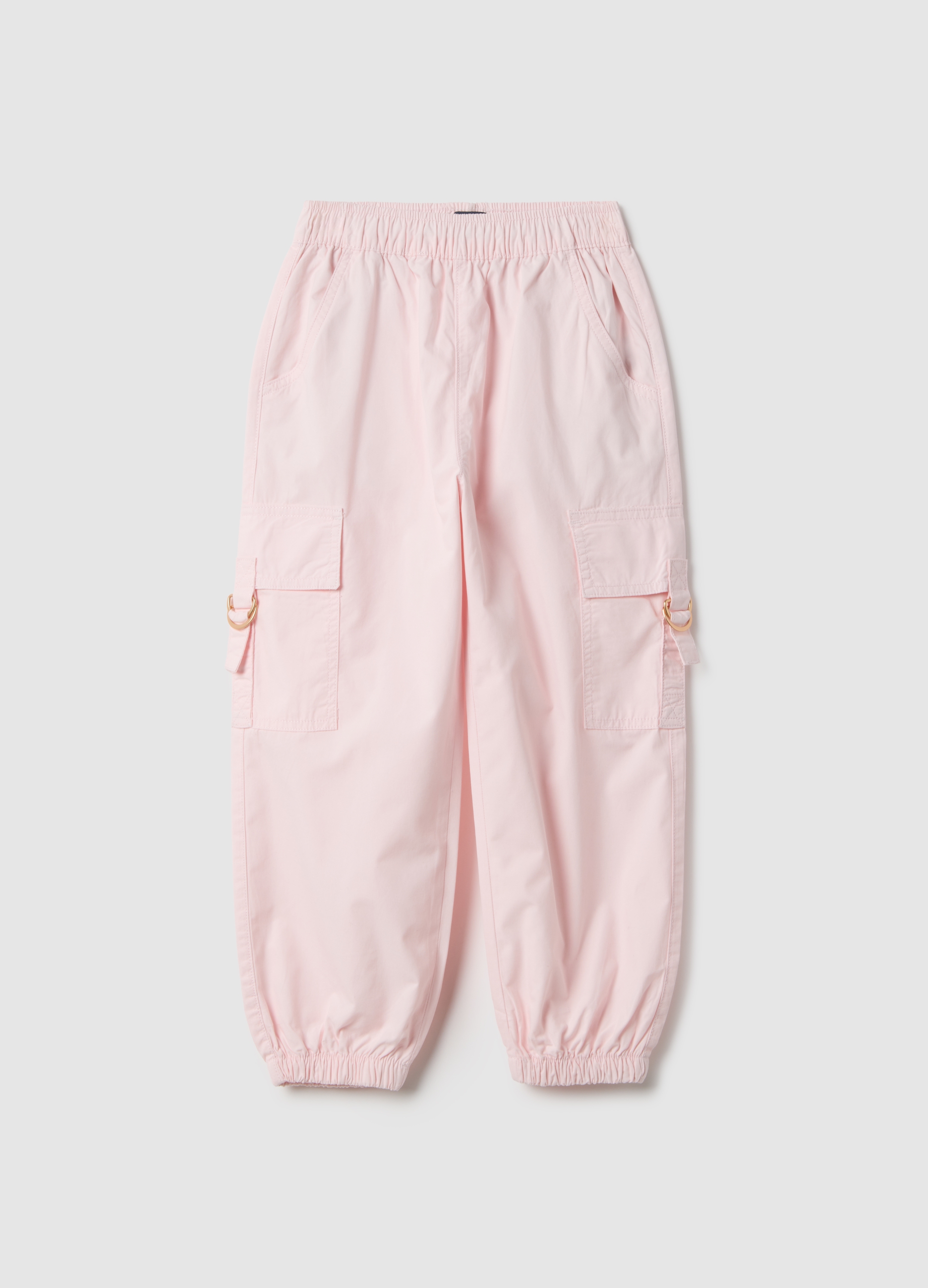 OVS KIDS, Pantalones Cargo Rosados De Niña Con Ajuste Regular En Algodón Puro, Niña, Rosa Claro, Talla: 4-5