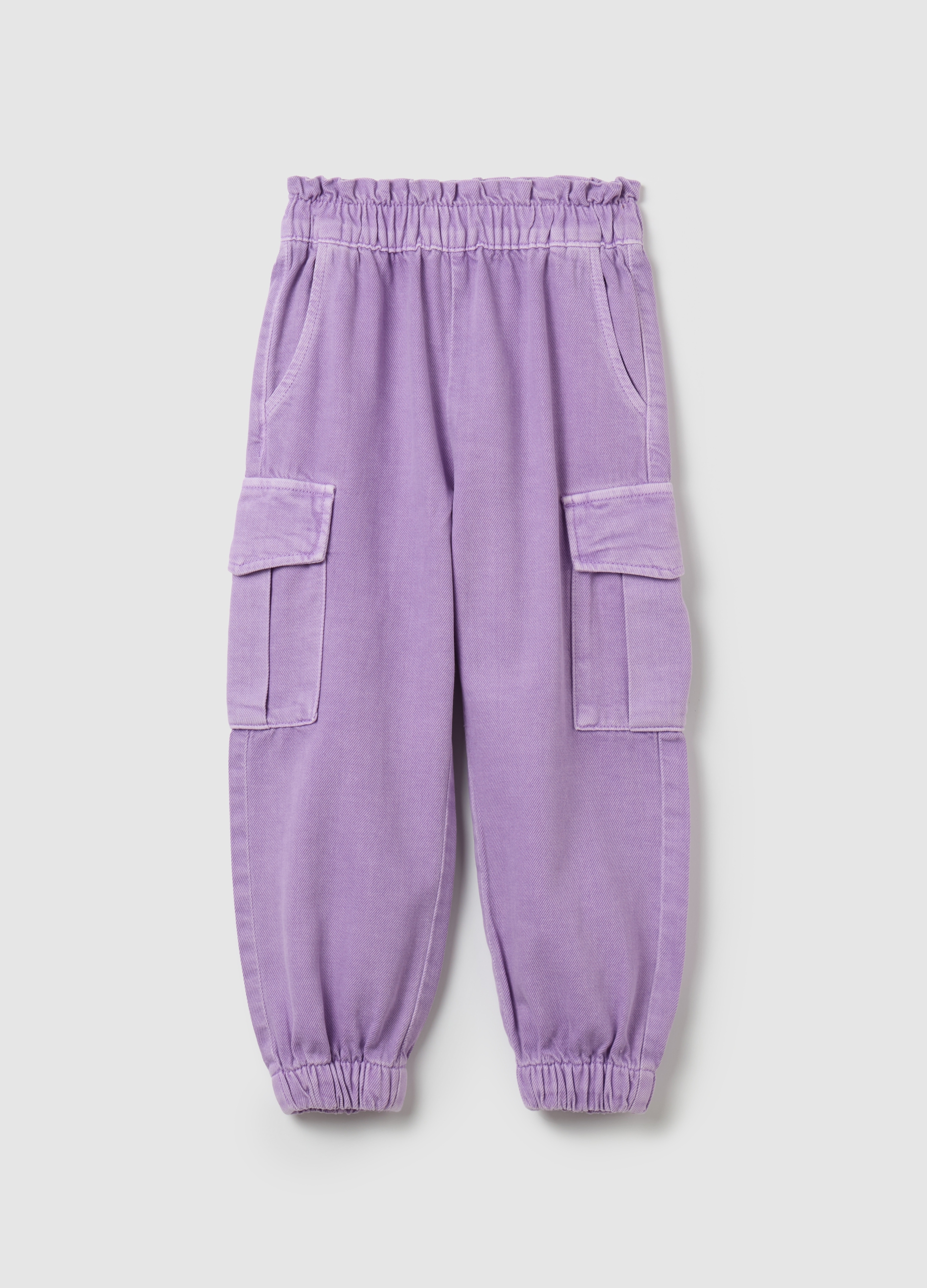 OVS KIDS, Joggers Cargo Con Ribetes Elásticos, Niña, Lila, Talla: 5-6