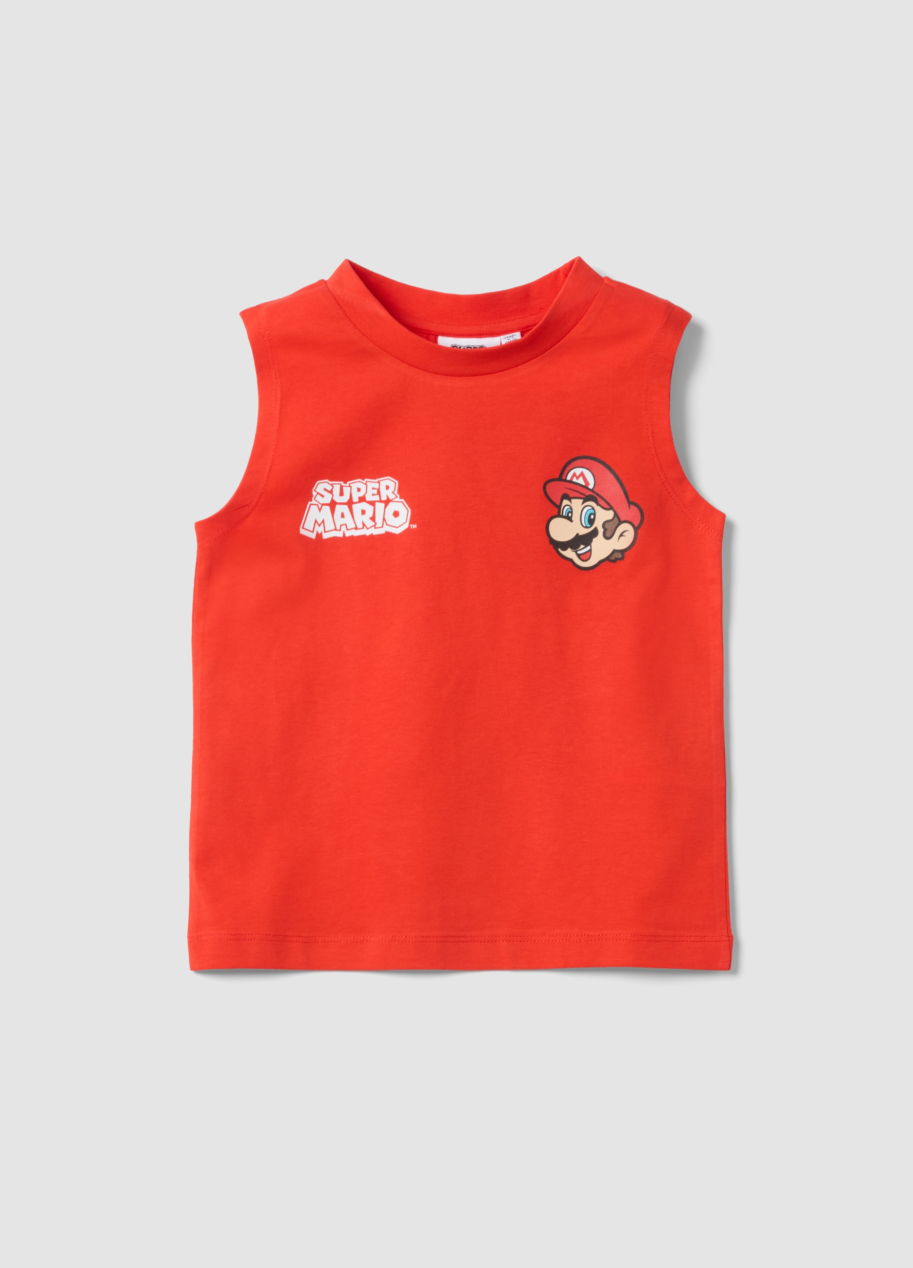NINTENDO, Camiseta De Tirantes Roja 100% Algodón Con Estampado De Super Mario Bros Para Niño, Niño, Rojo, Talla: 5-6