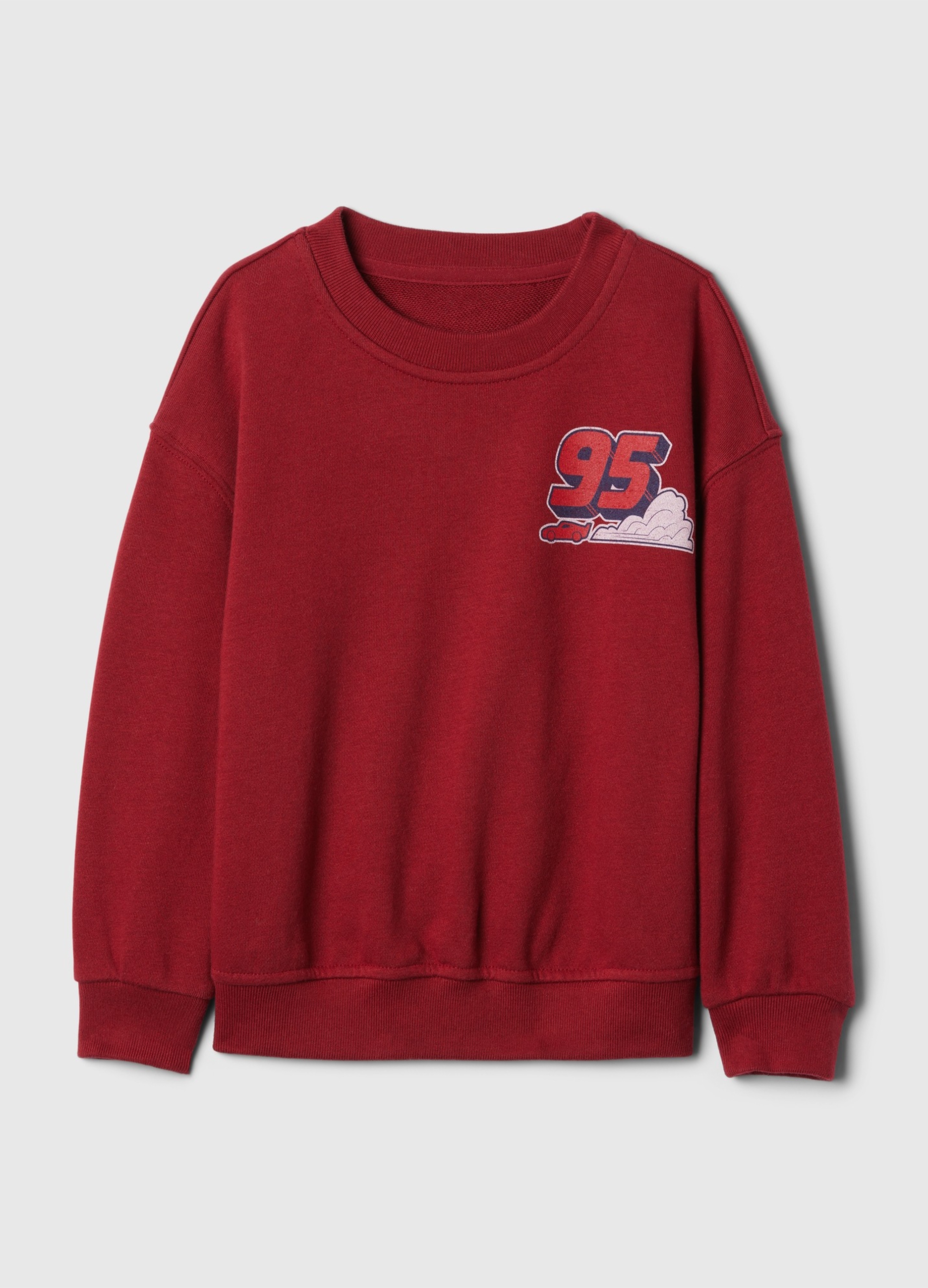 GAP KIDS, Felpa In French Terry Con Stampa Disney Cars, Unisex, Rosso, Taglia: 6-12M/69-74