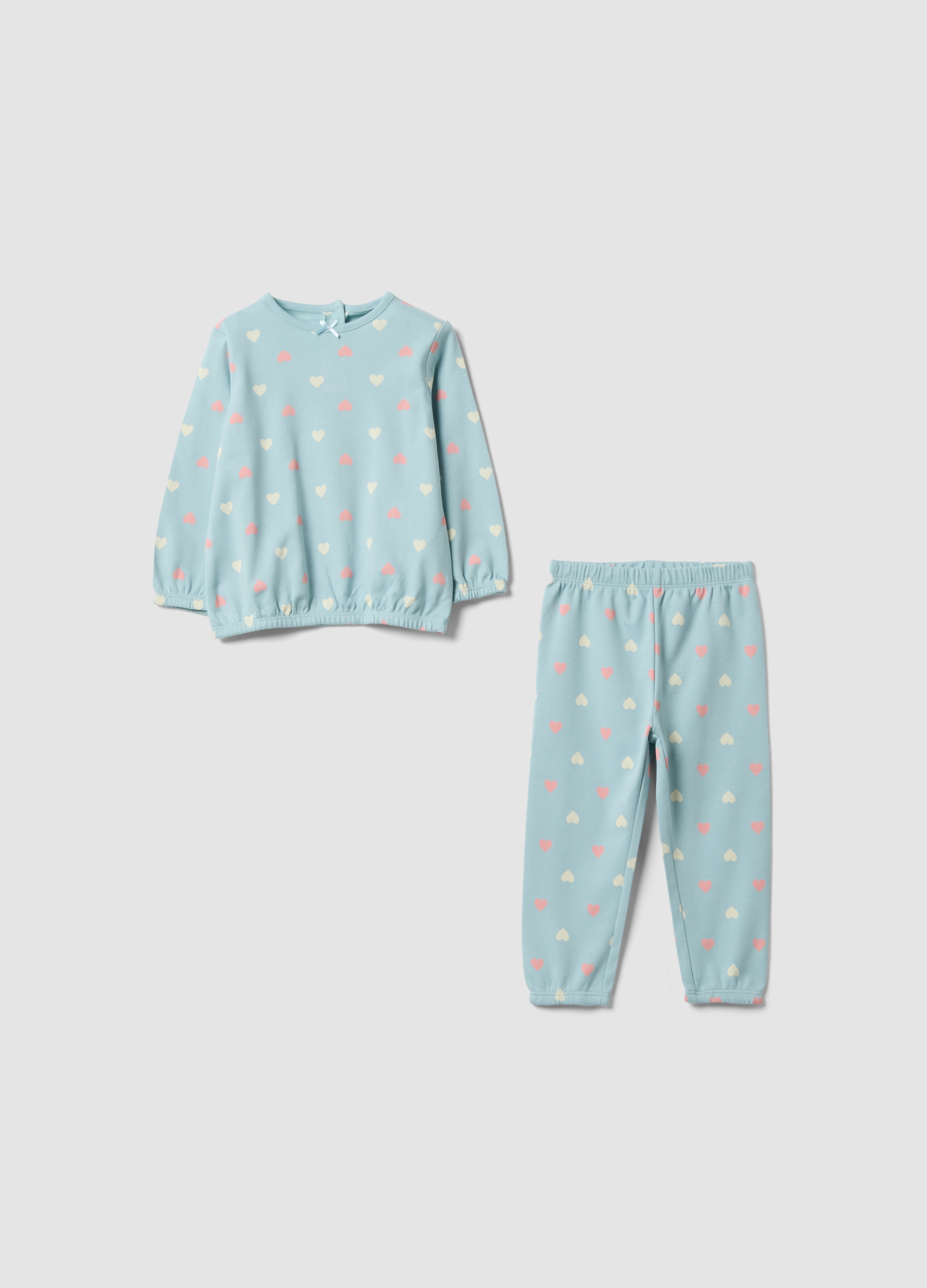 FAGOTTINO, Pigiama Azzurro In Puro Cotone Organico Con Fantasia Per Neonata, Bambina, Azzurro, Taglia: 18-24