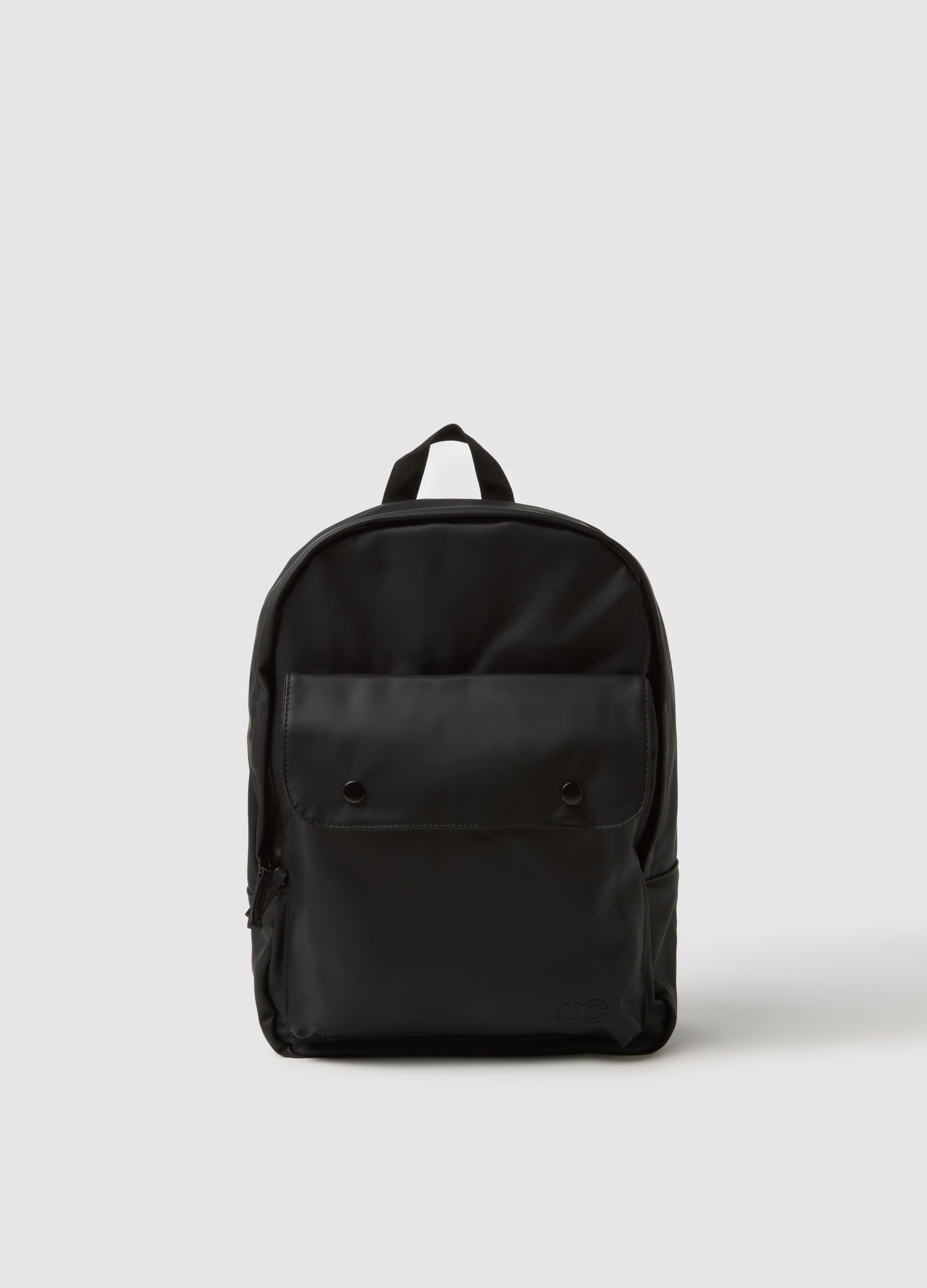 OVS, Mochila Negra Con Correas Ajustables Y Bolsillo Delantero, Hombre, Gunmetal