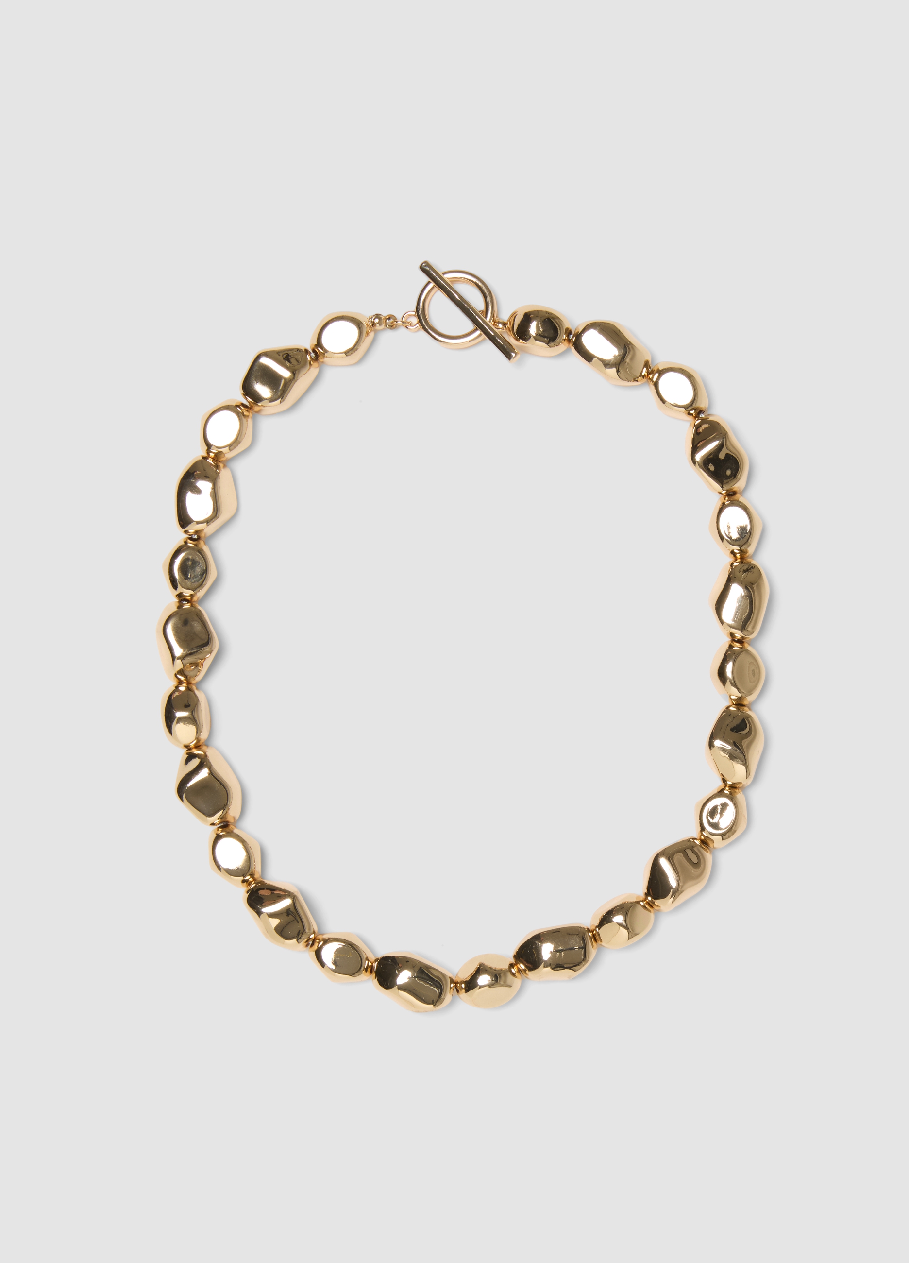 Collar Dorado Con Eslabones Irregulares, Mujer, Giallo Oro, Talla: FASUL