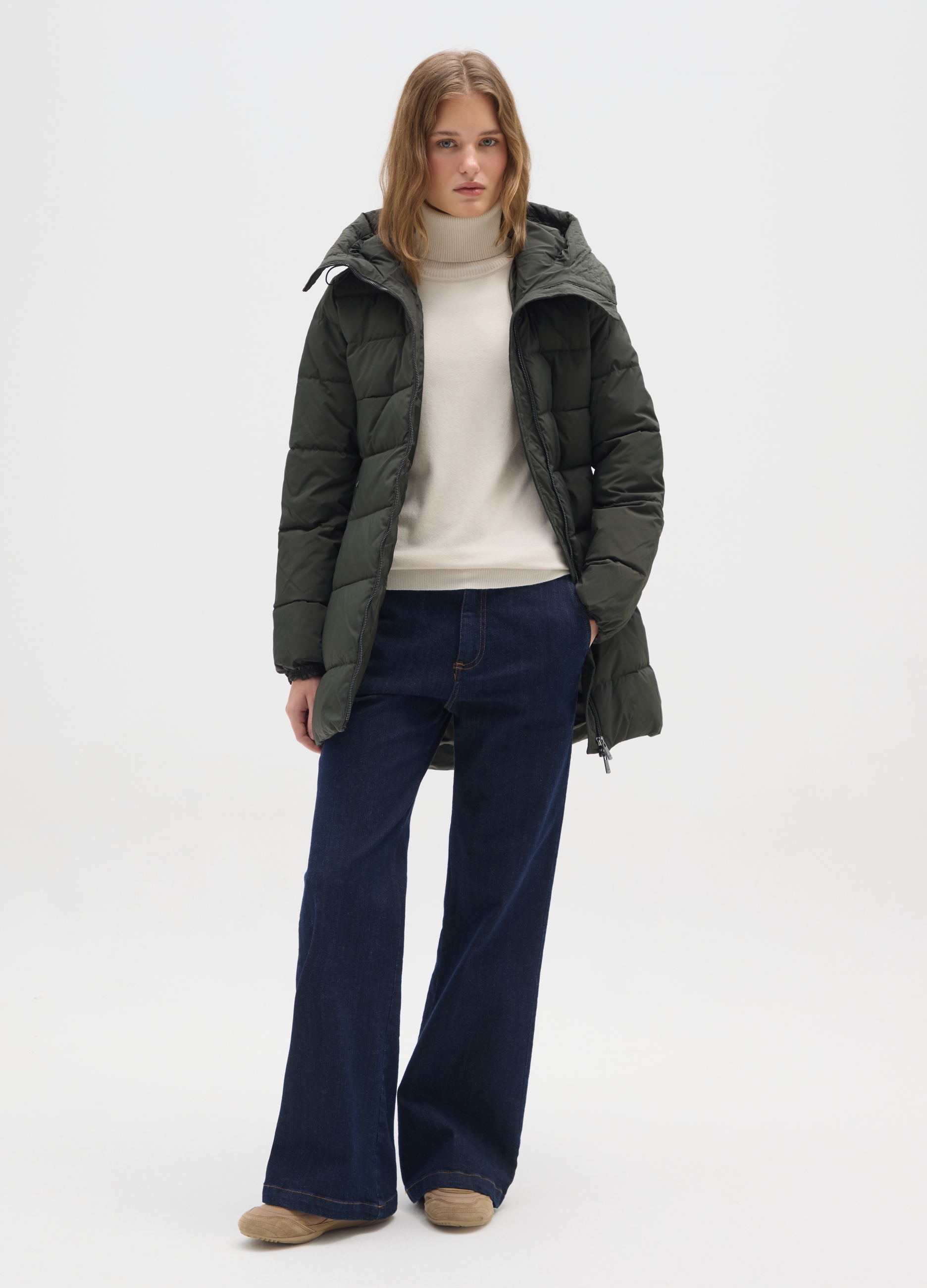 HYBRID, Giacca Imbottita Verde Regular Fit, Donna, Verde, Taglia: M