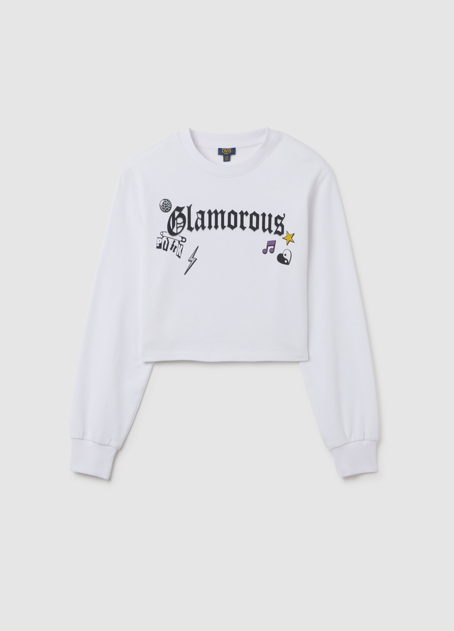 OVS, Weiße Baumwoll-sweatshirt Für Mädchen, Mädchen, Weiß, Größe: 10-11