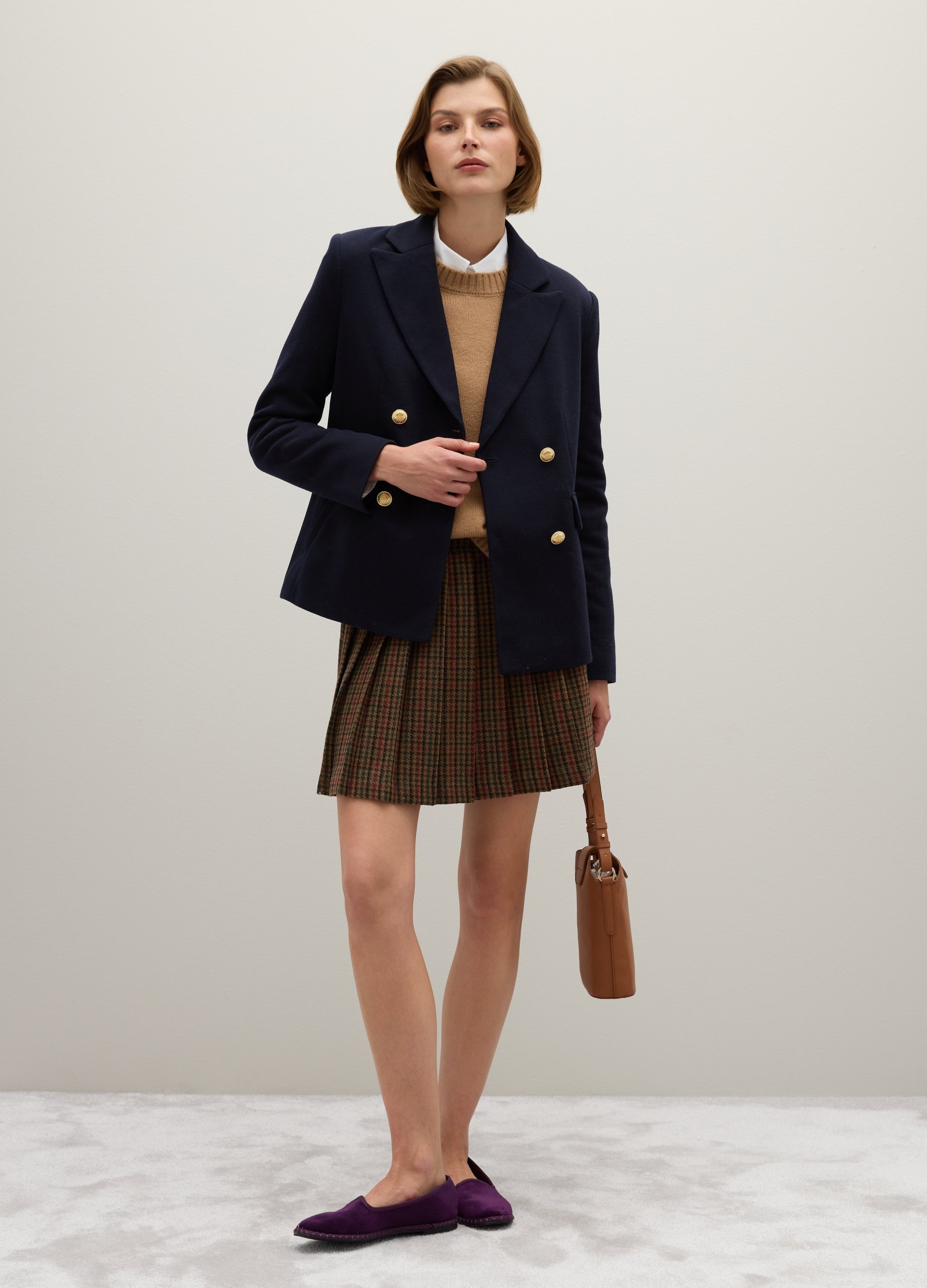 PIOMBO, Blazer In Misto Cotone Blu Regular Fit, Donna, Blu, Taglia: S