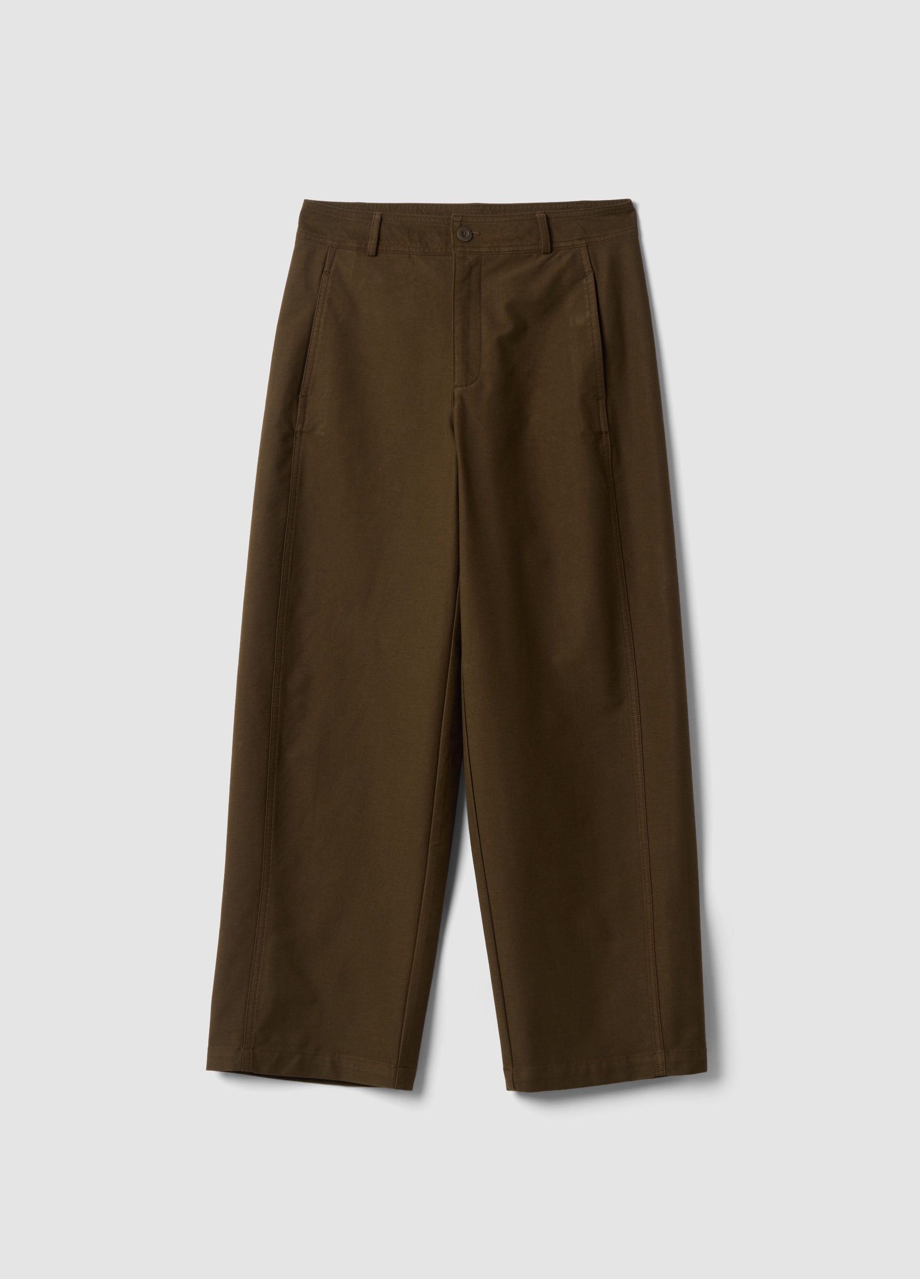 OVS, Pantaloni The Iconic Pants Marroni In Misto Cotone Elasticizzato Barrel Fit, Donna, Marrone, Taglia: 46