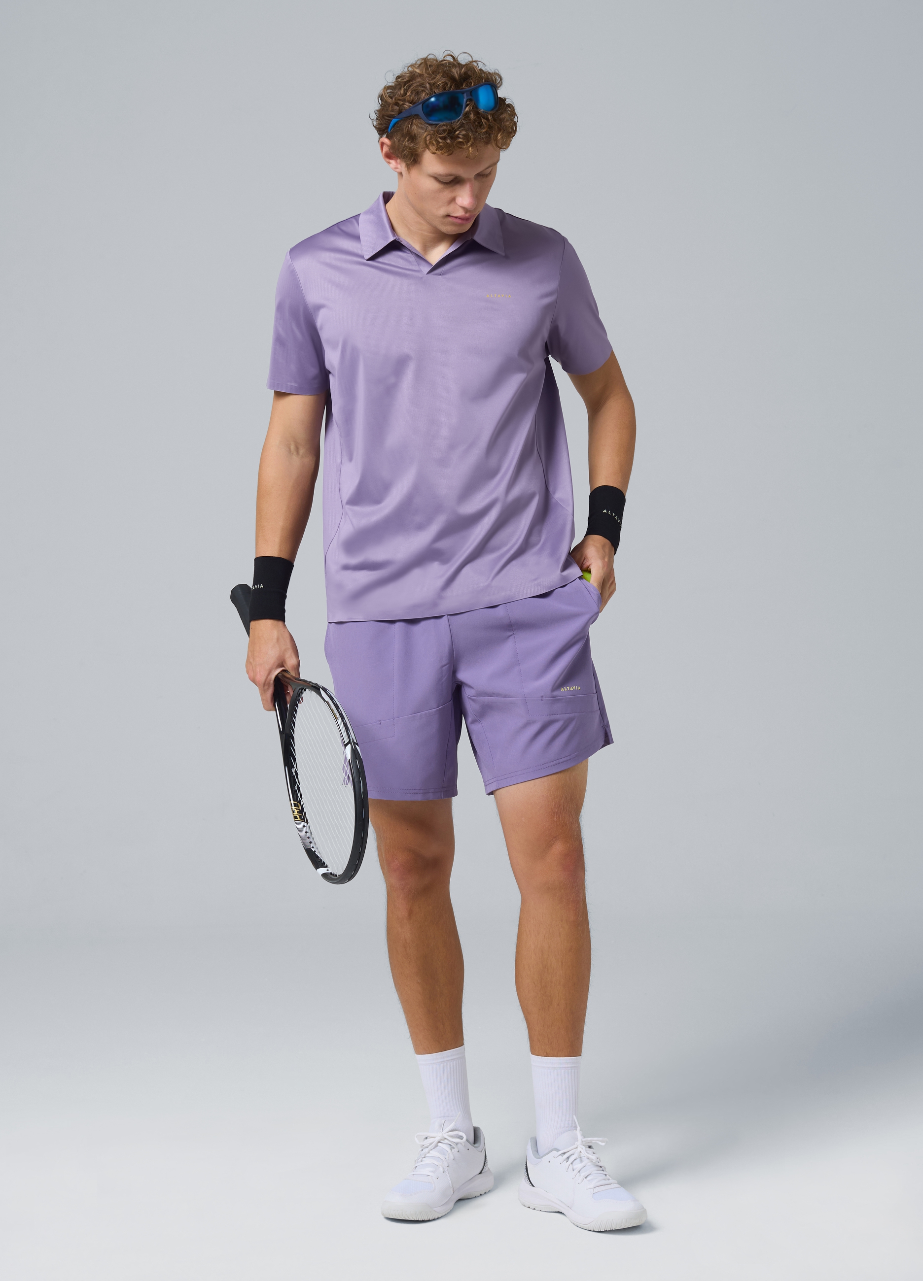 ALTAVIA COURT, Polo Sportiva Viola In Tessuto Elasticizzato Altavia Court, Uomo, Viola, Taglia: XL