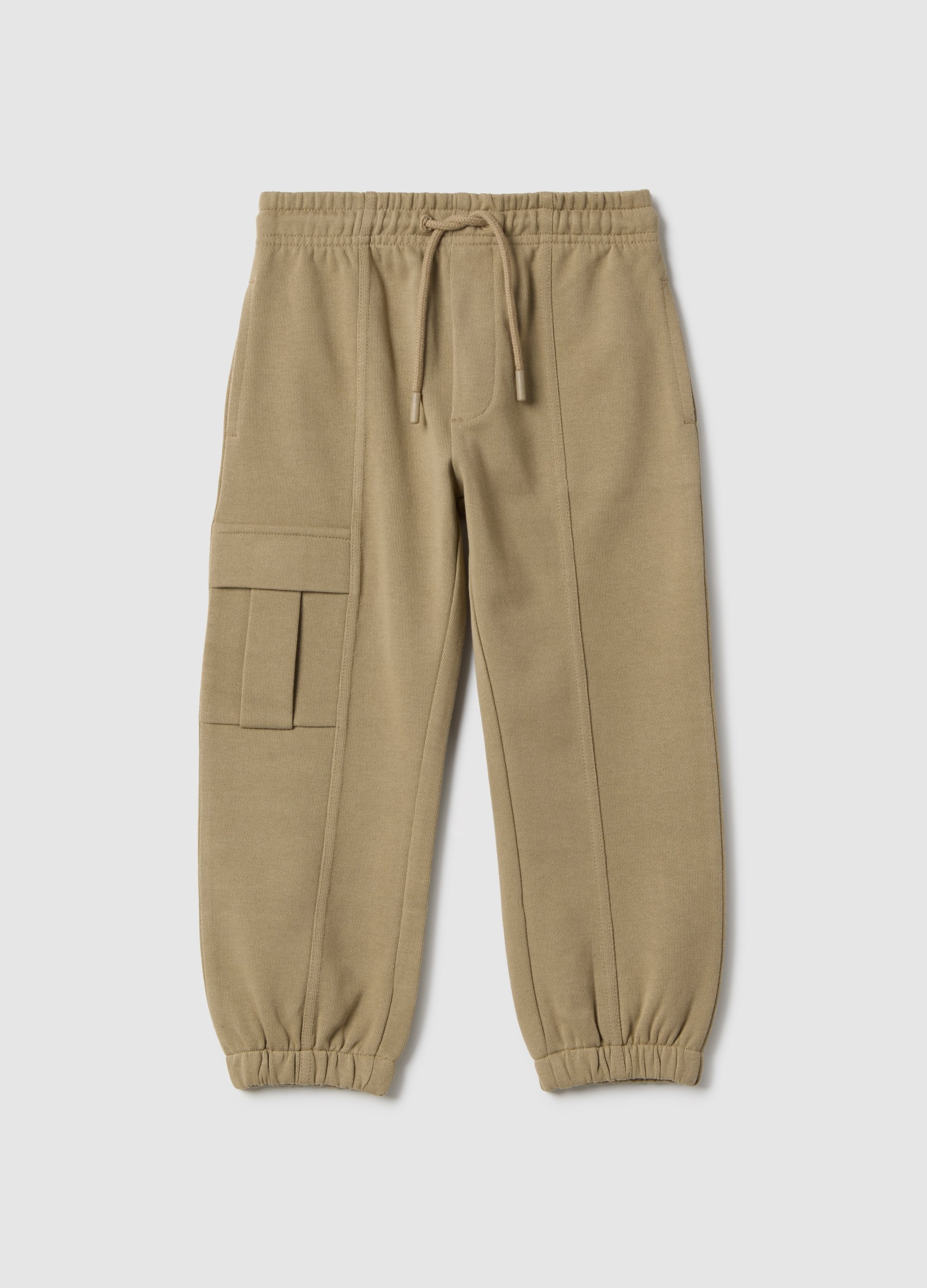 OVS KIDS, Pantaloni Jogger In Misto Cotone Beige Da Bambino Regular Fit Con Elastico, Niño, Beige Claro, Talla: 3-4