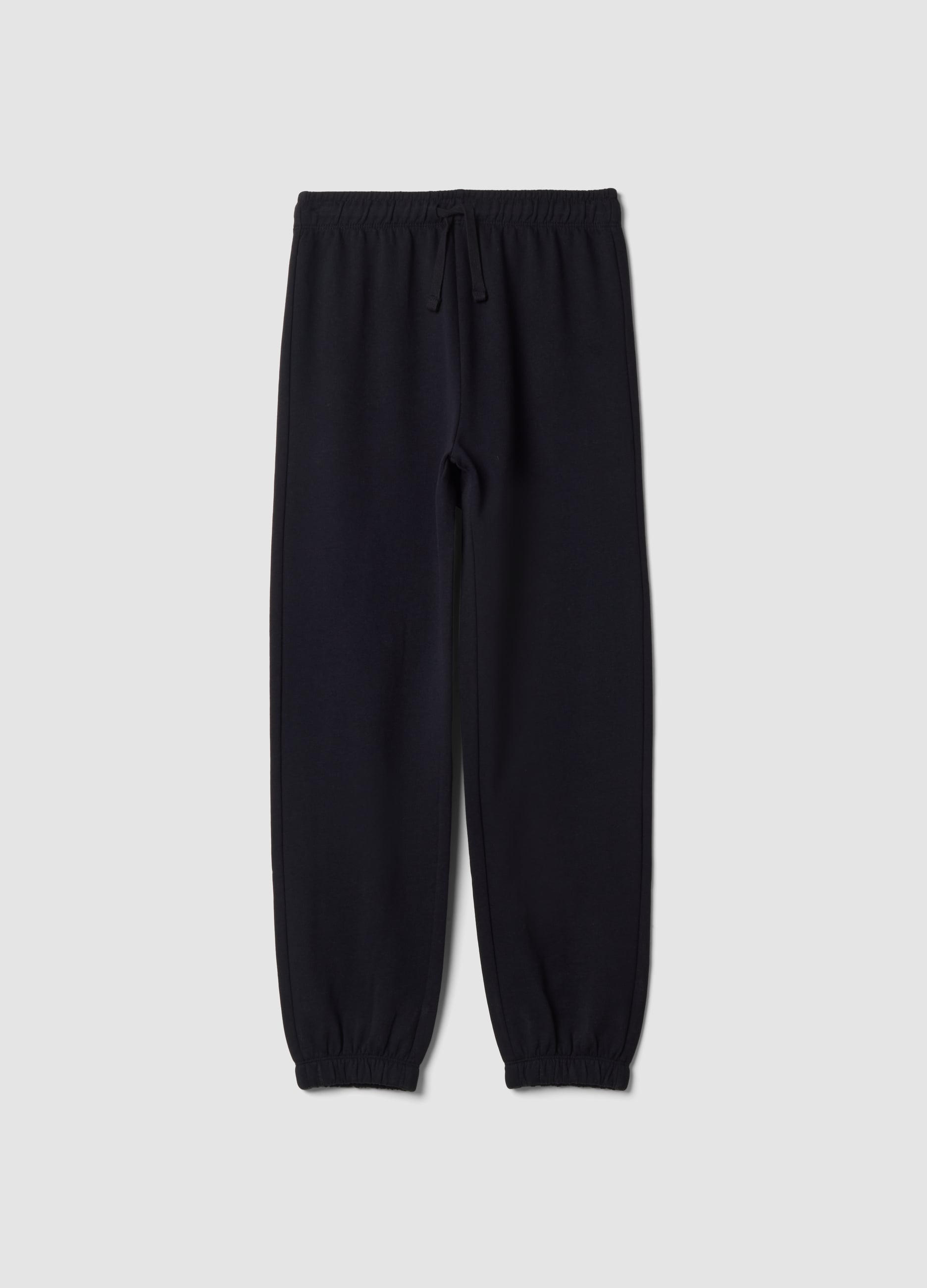 OVS KIDS, Jogger Neri In Puro Cotone Organico Relaxed Fit, Bambino, Nero, Taglia: 12-13