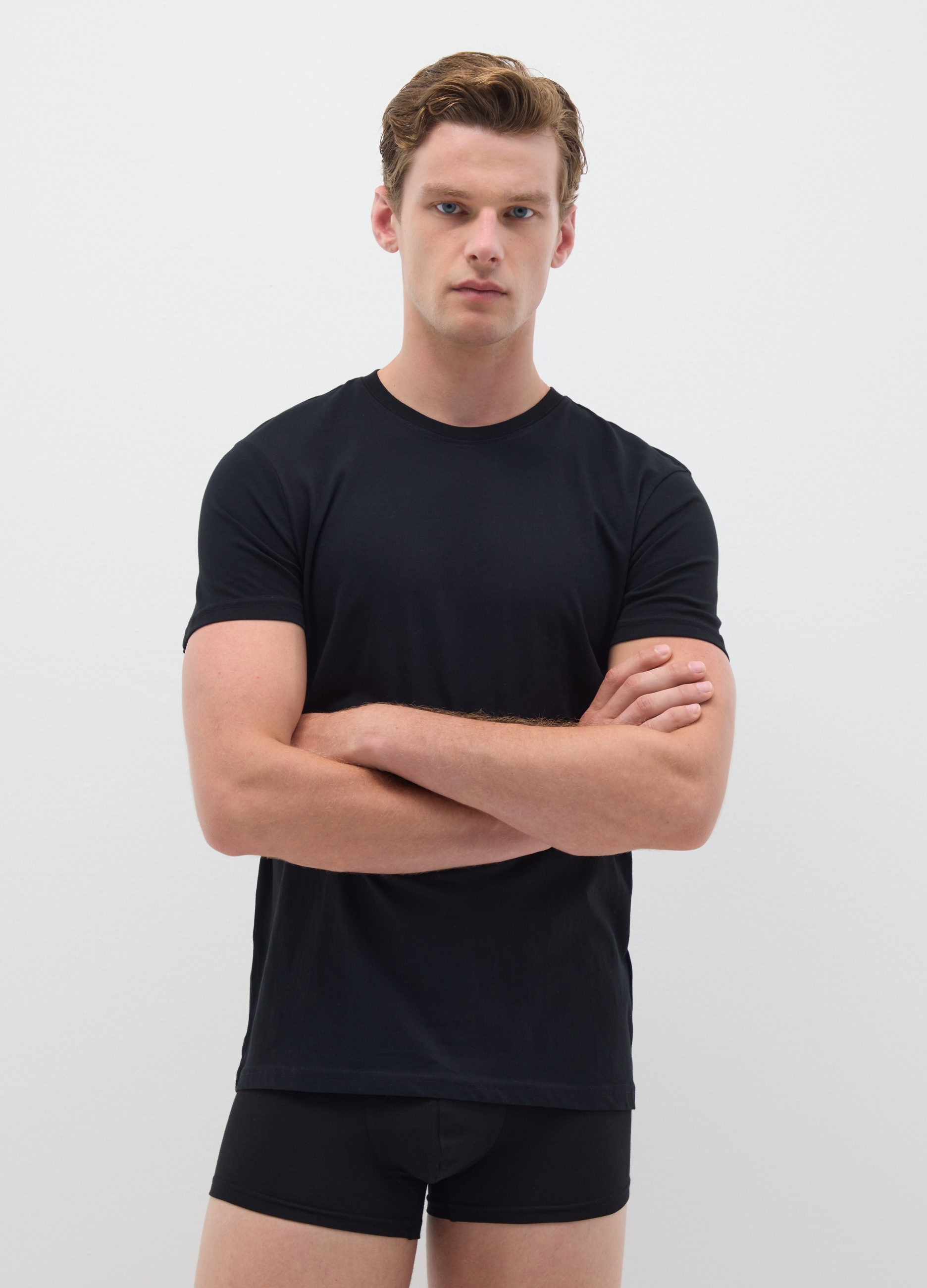 Camiseta Negra De Puro Algodón Para Hombre, Hombre, Gunmetal, Talla: S