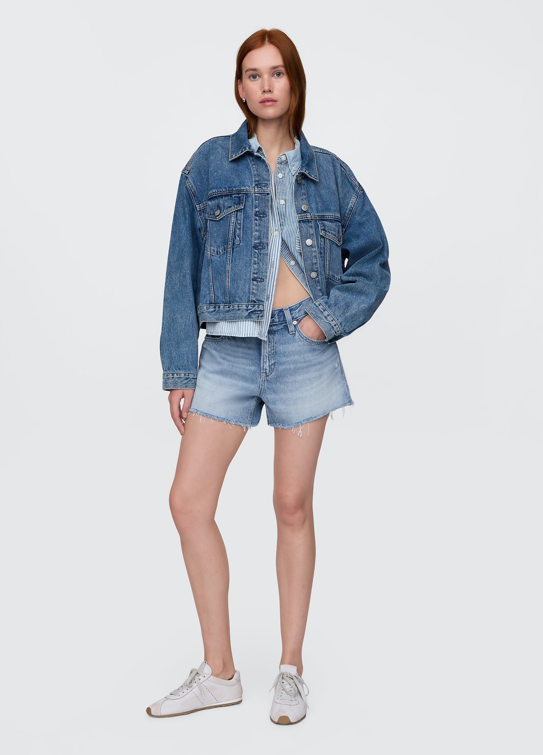GAP, Shorts In Denim Chiaro, Donna, , Taglia: 34 REGULAR
