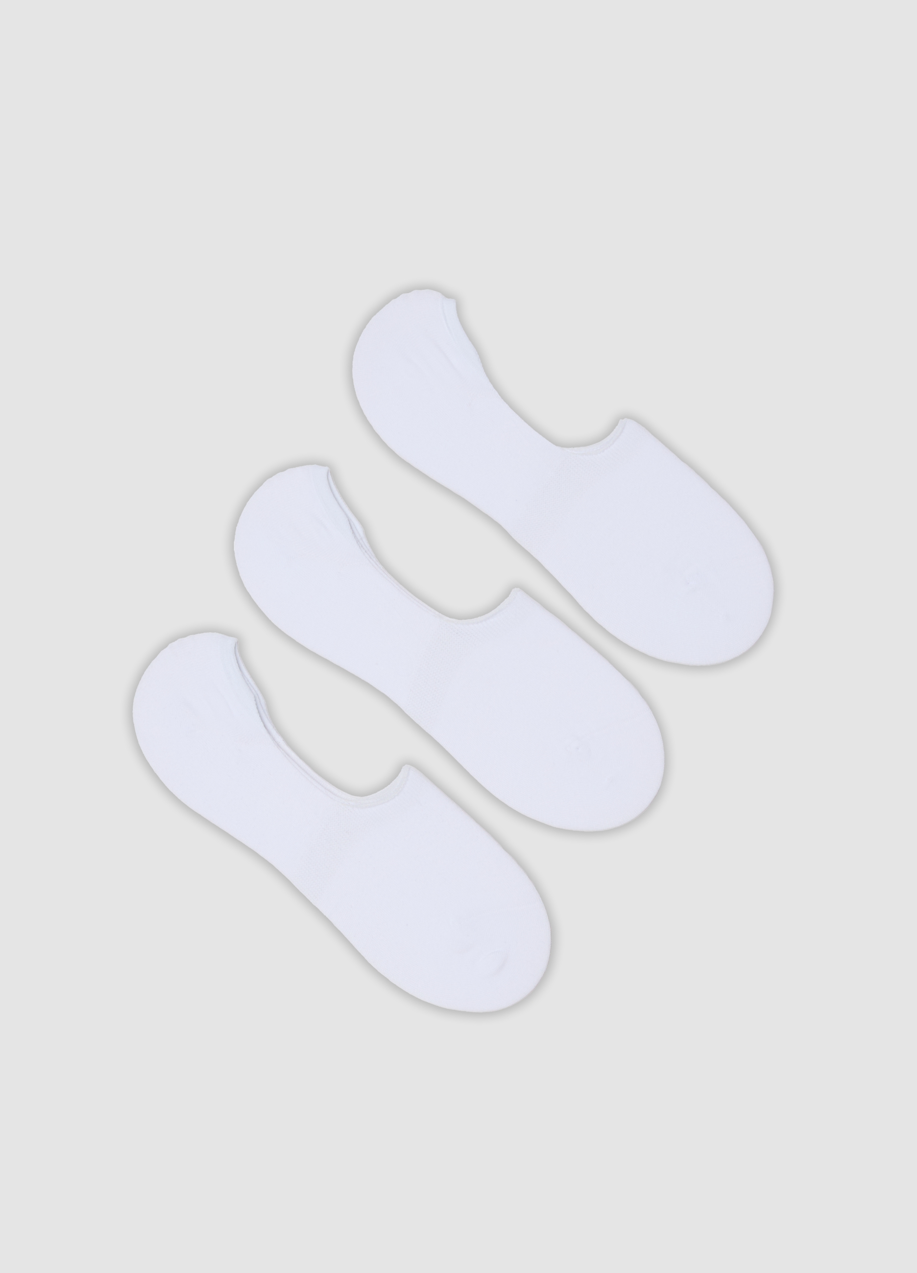 OVS, Tripack Di Calzini Invisibili Bianchi In Cotone Organico Elasticizzato, Uomo, Bianco, Taglia: 43-46