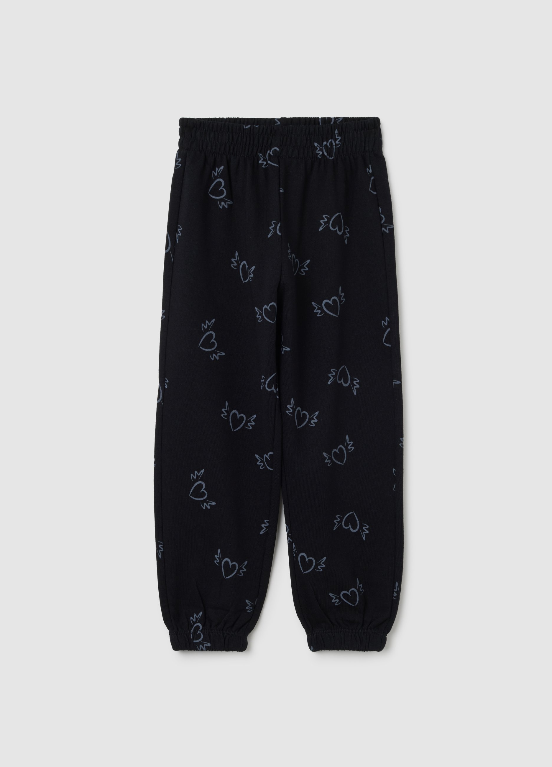 OVS, Pantaloni Da Bambina In Puro Cotone Nero Regular Fit, Mädchen, Gunmetal, Größe: 3-4