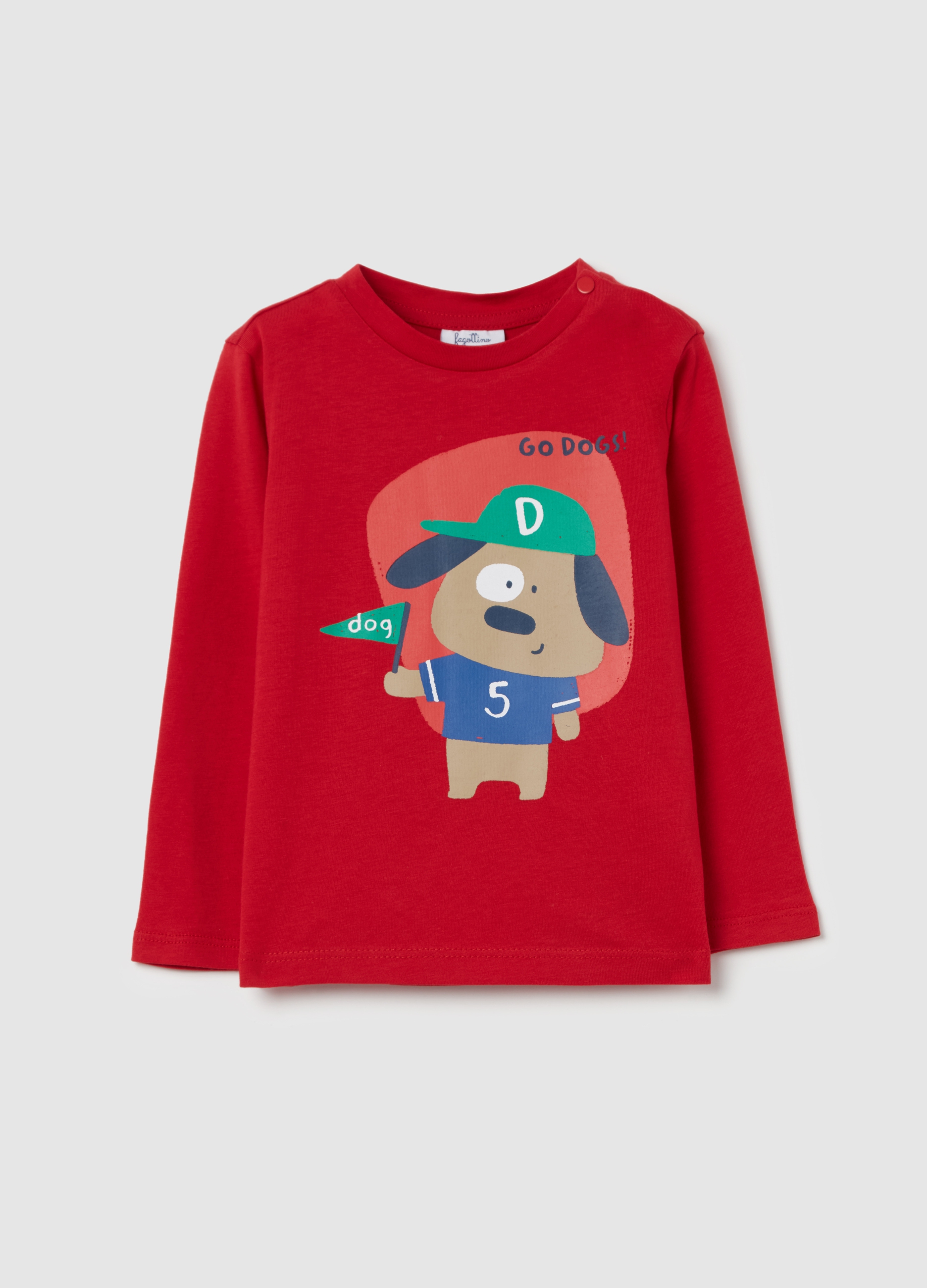 FAGOTTINO, Camiseta De Manga Larga Con Estampado, Niño, Rojo, Talla: 12-18